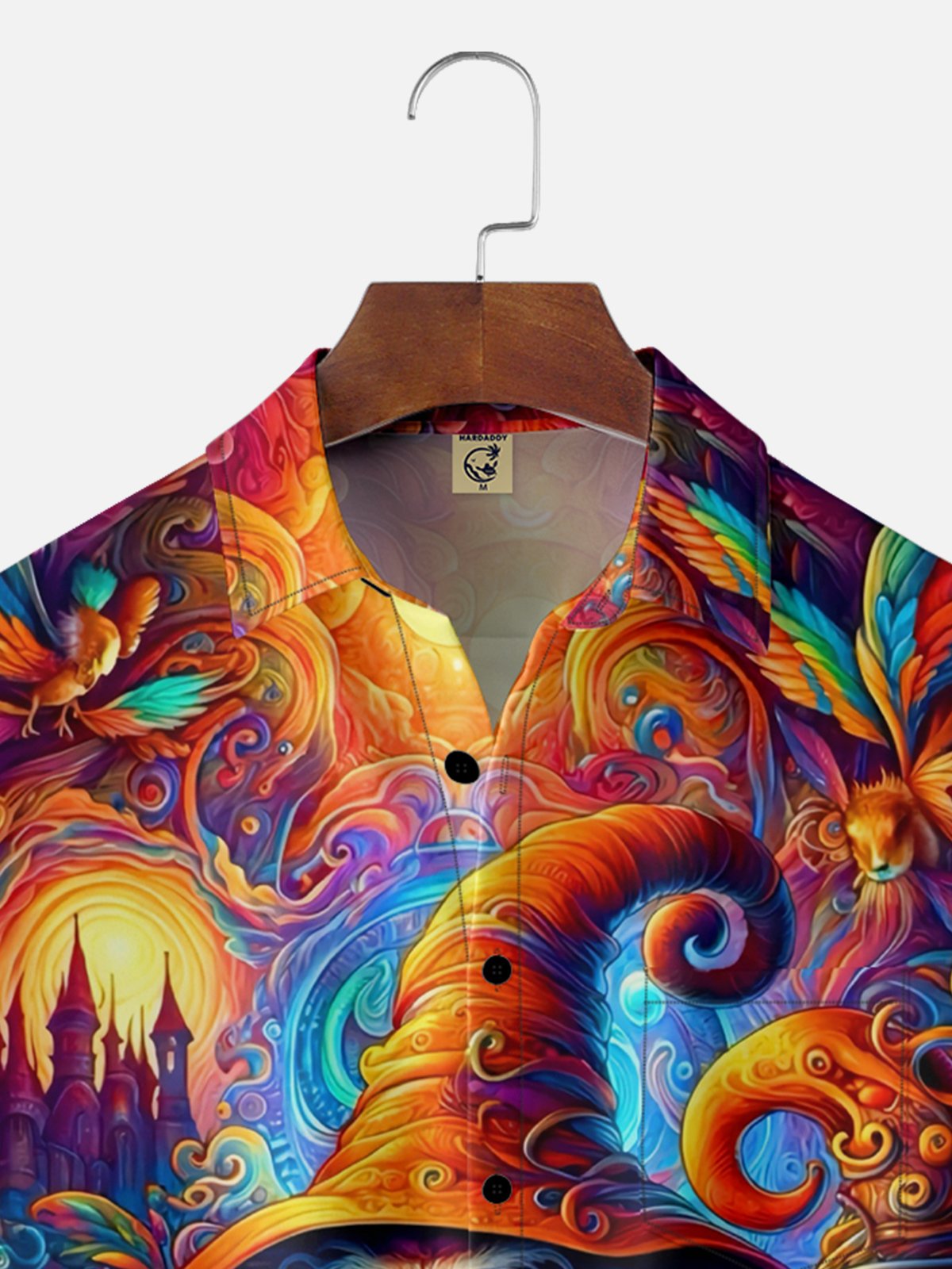 Moisture-wicking Hippie Magic Wizard Chest Pocket Halloween Shirt