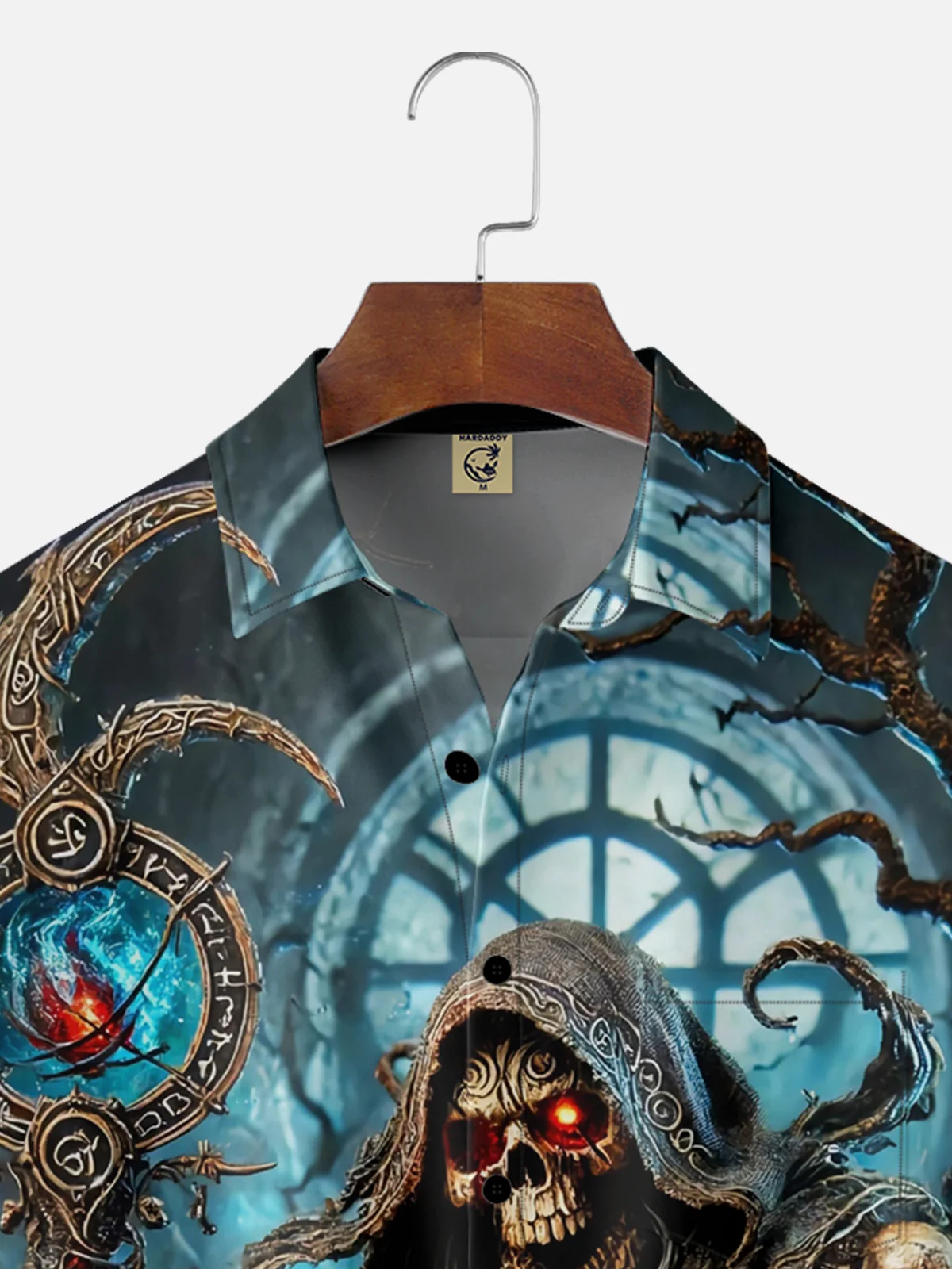 Moisture-wicking Halloween Wizard Chest Pocket Casual Shirt