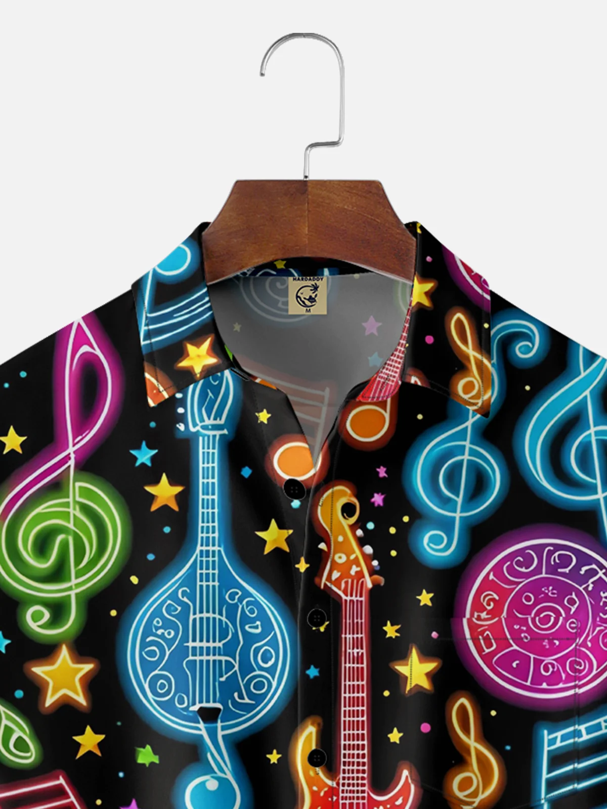 Moisture-wicking Music Guitar Chest Pocket Casual Shirt