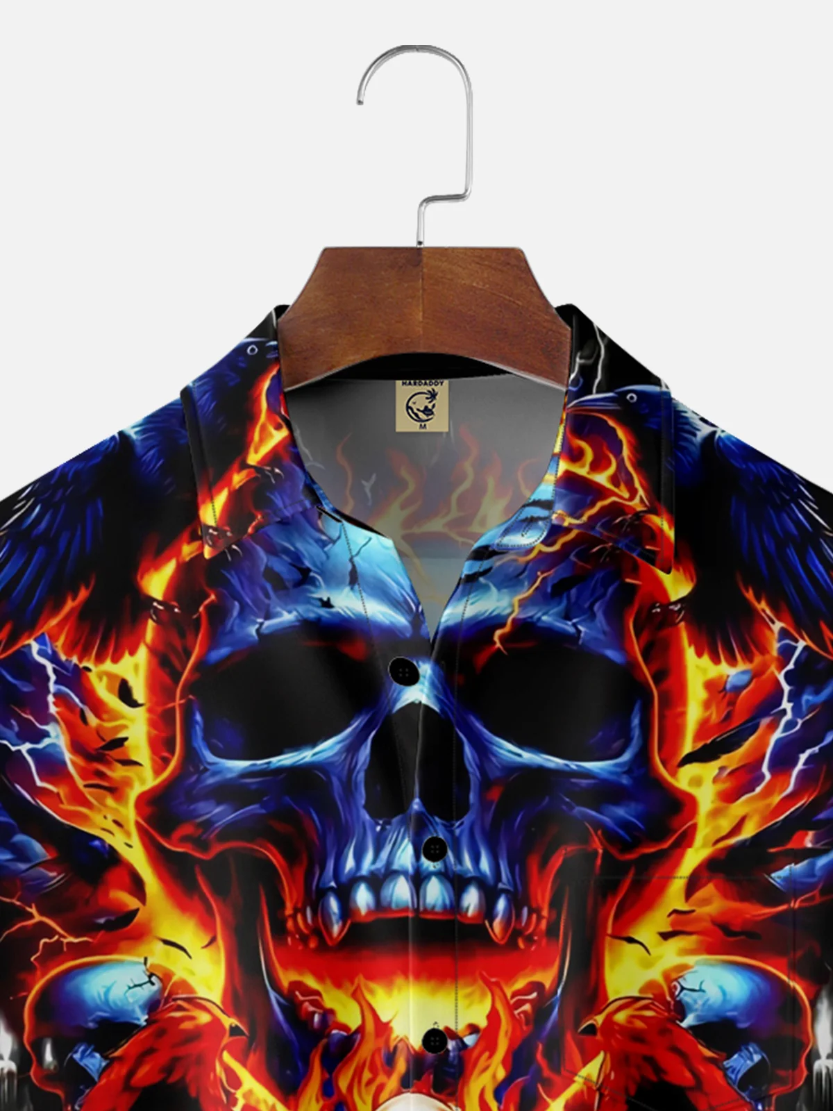 Moisture-wicking Skull Chest Pocket Casual Shirt