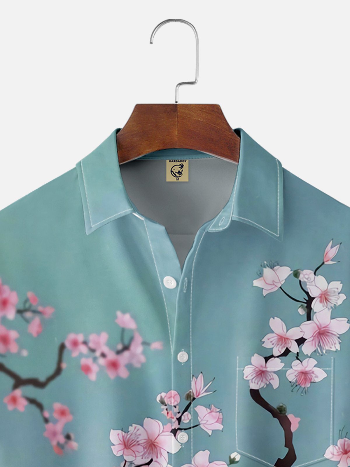 Moisture-wicking Japanese Sakura Chest Pocket Hawaiian Shirt