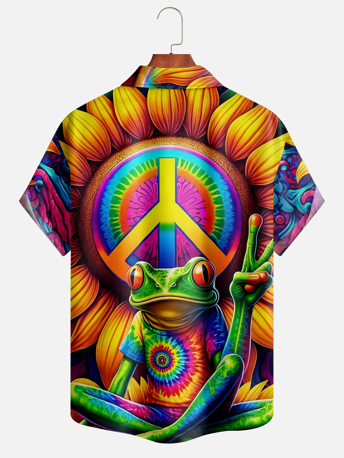 Moisture-wicking Hippie Frog Aloha Shirt