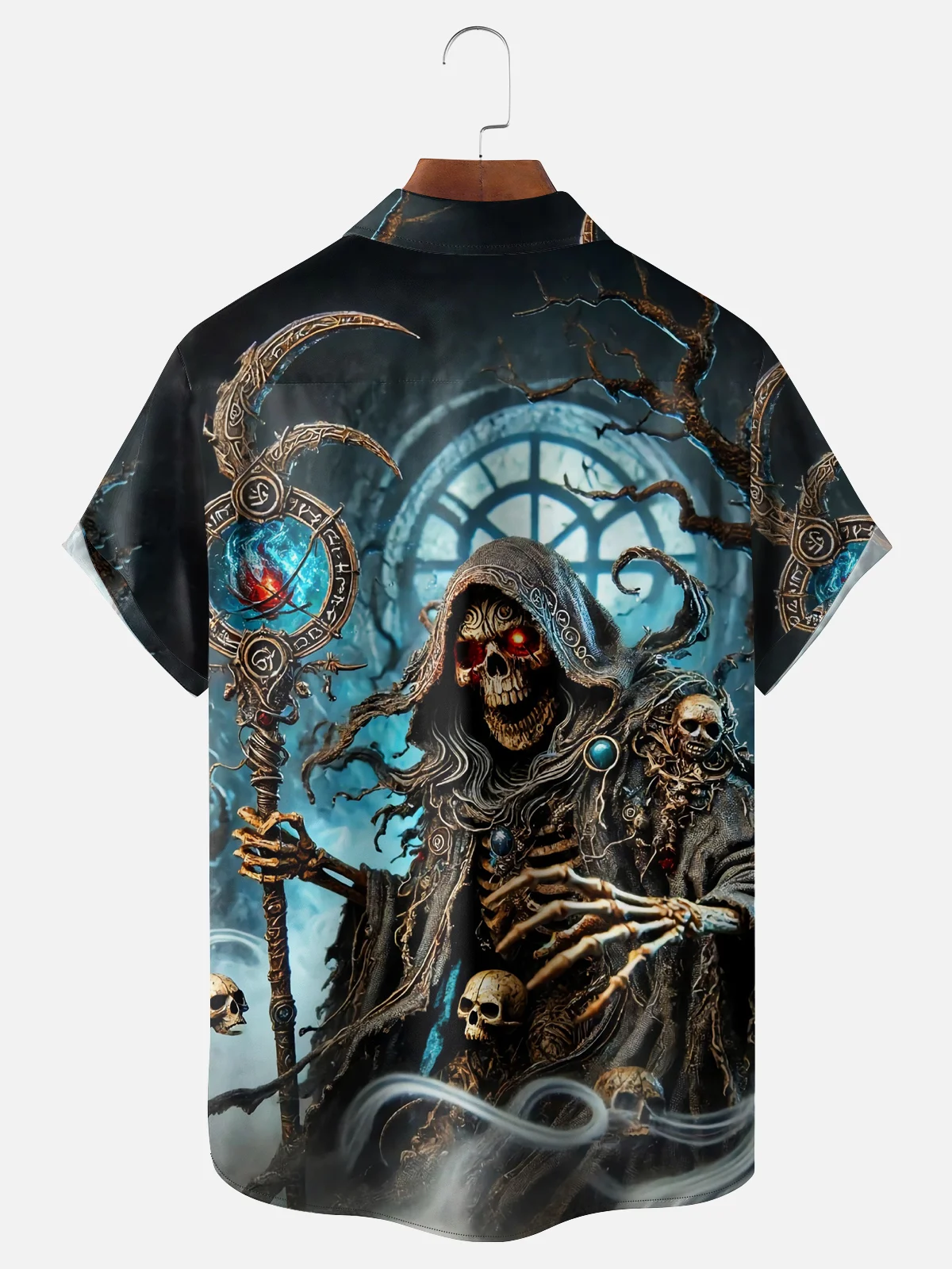 Moisture-wicking Halloween Wizard Chest Pocket Casual Shirt