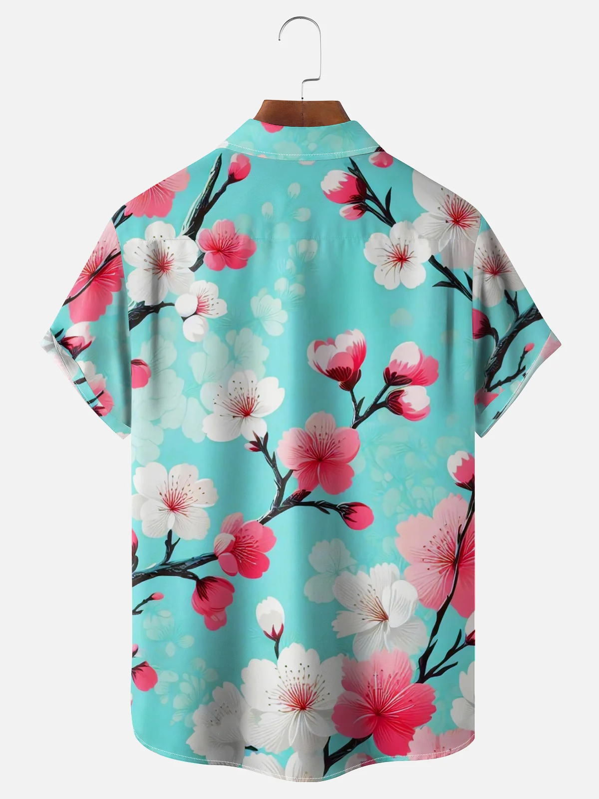 Moisture-wicking Japanese Sakura Chest Pocket Hawaiian Shirt