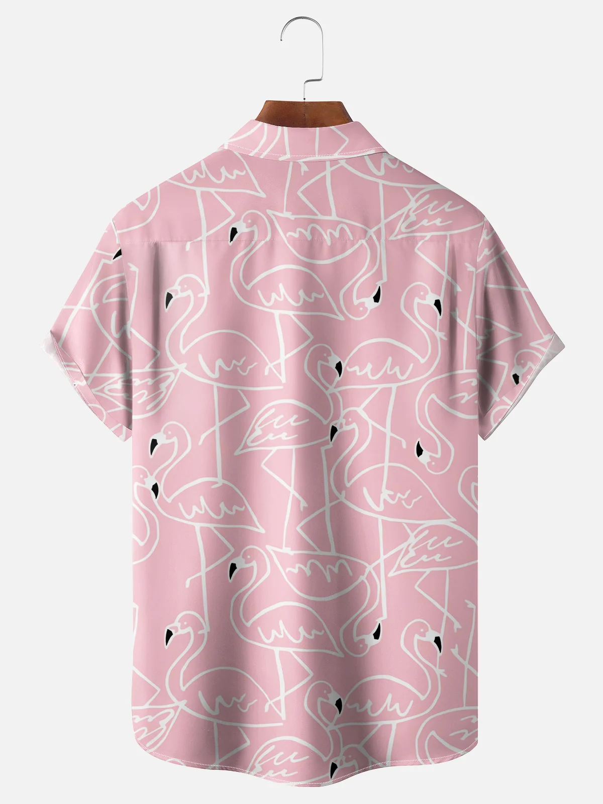 Moisture-wicking Flamingo Chest Pocket Hawaiian Shirt