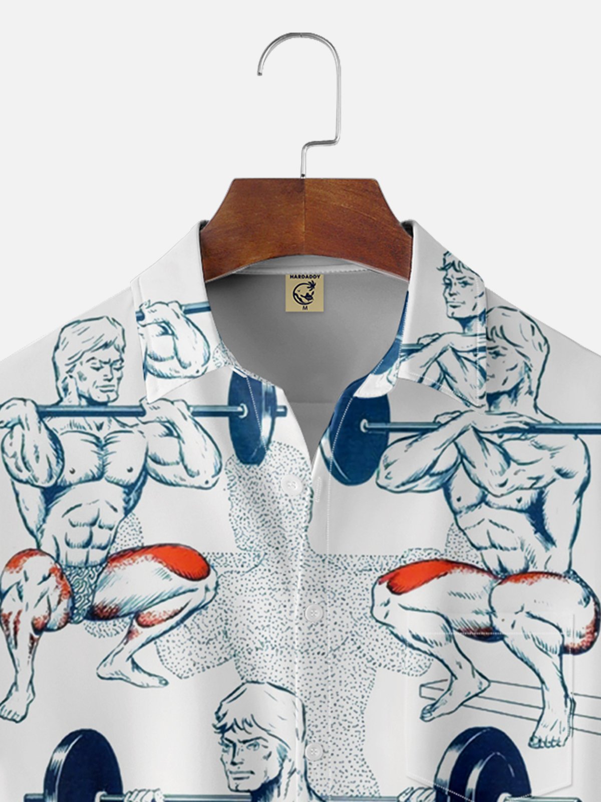 Moisture-wicking Fitness Body Chest Pocket Hawaiian Shirt