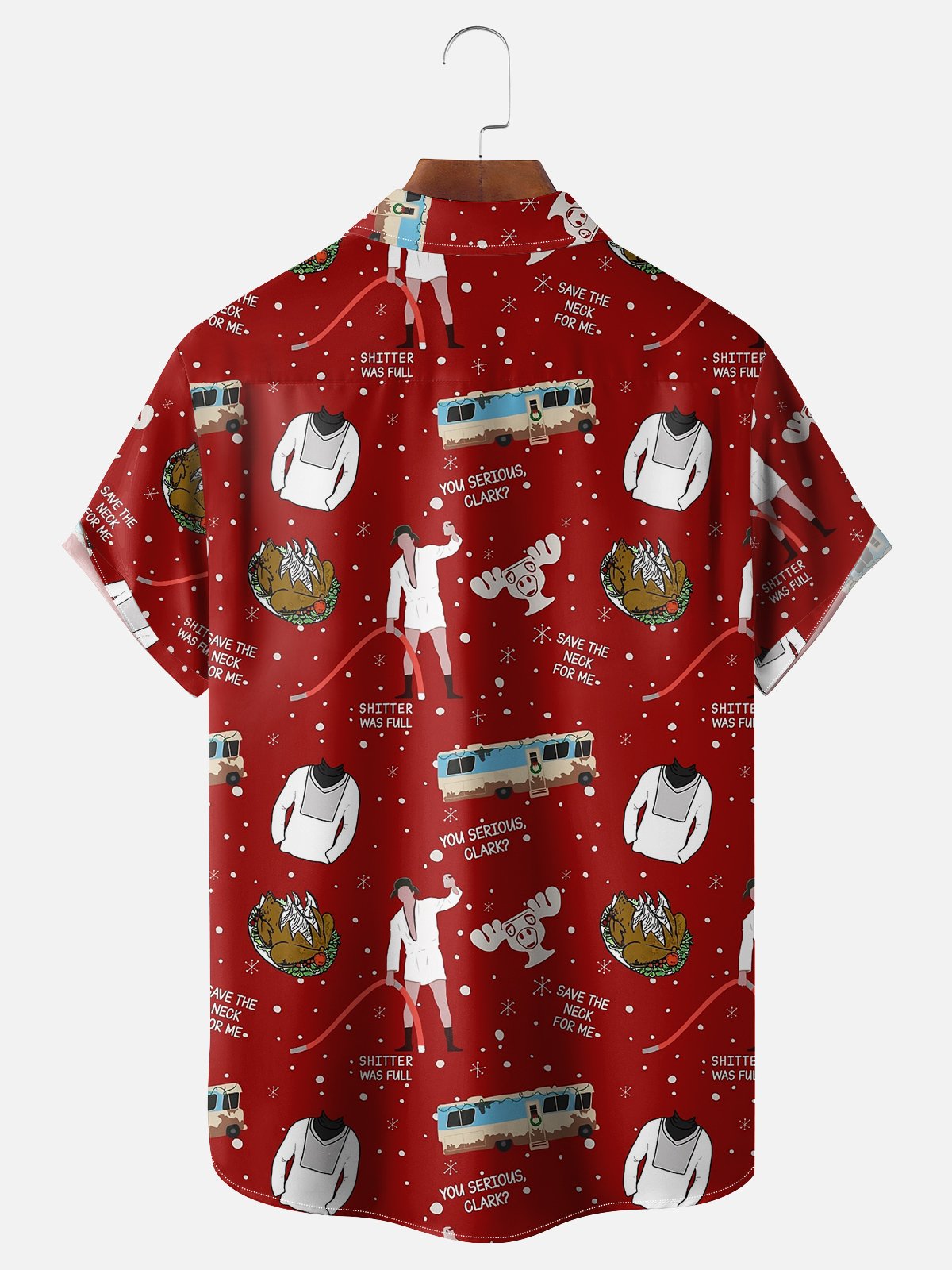 Moisture Wicking Christmas Chest Pocket Hawaiian Shirt