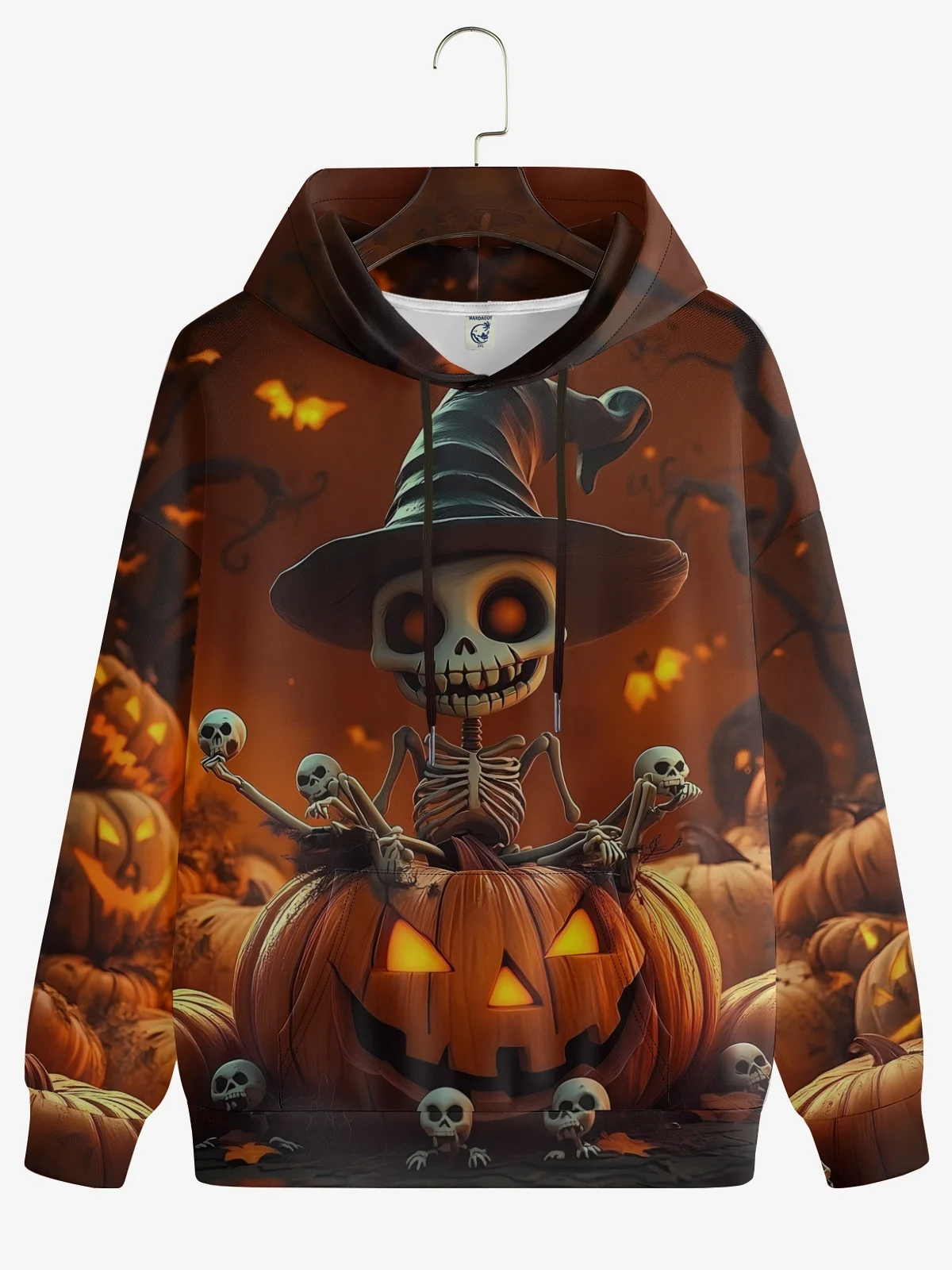 Halloween Pumpkin Skull Hoodie Sweatshirt