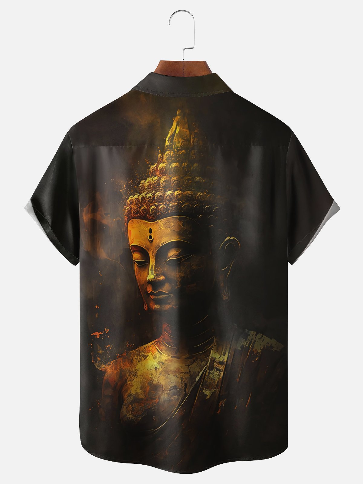 Moisture-wicking Religious Faith Avatar of Gautama Buddha Chest Pocket Casual Shirt