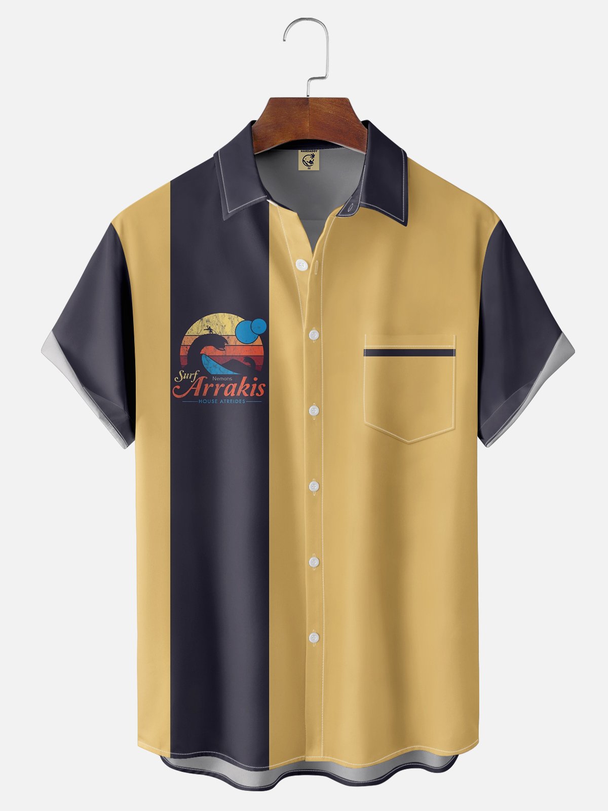 Moisture-wicking Surf Arrakis Chest Pocket Bowling Shirt