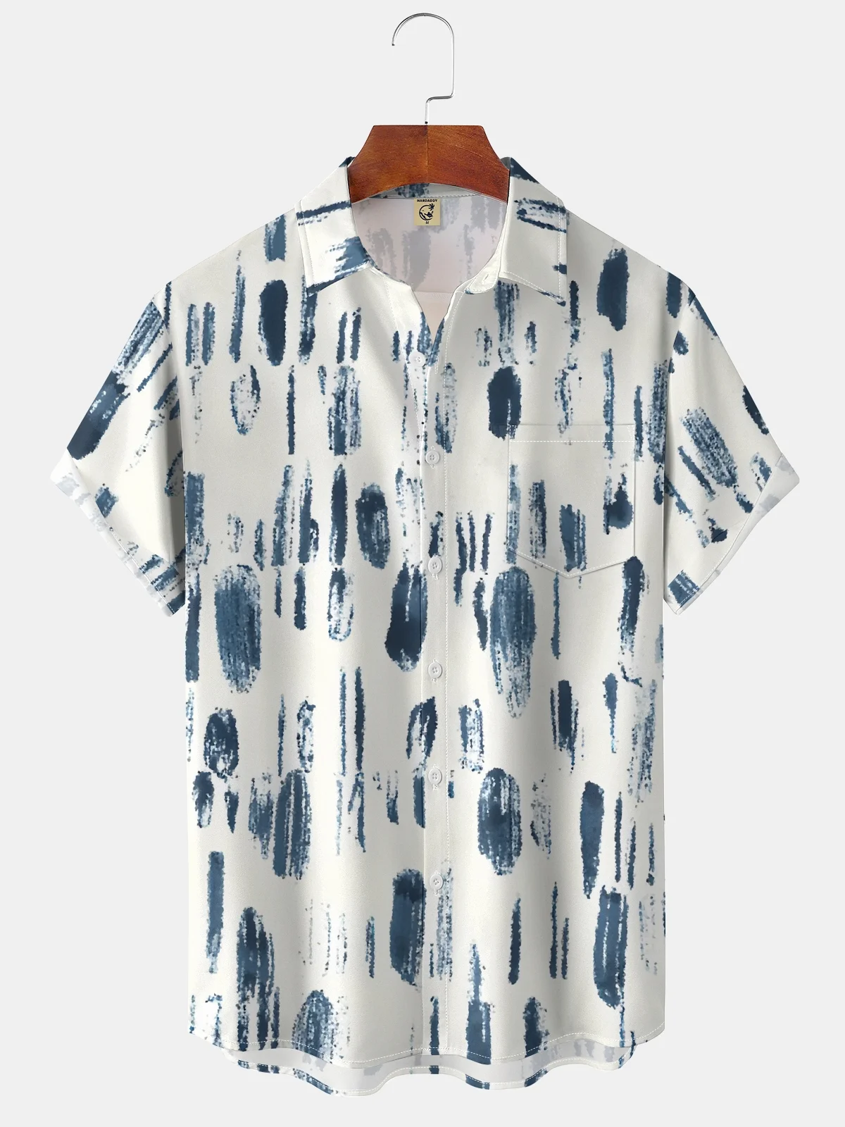 Moisture-wicking Art Abstract Chest Pocket Hawaiian Shirt