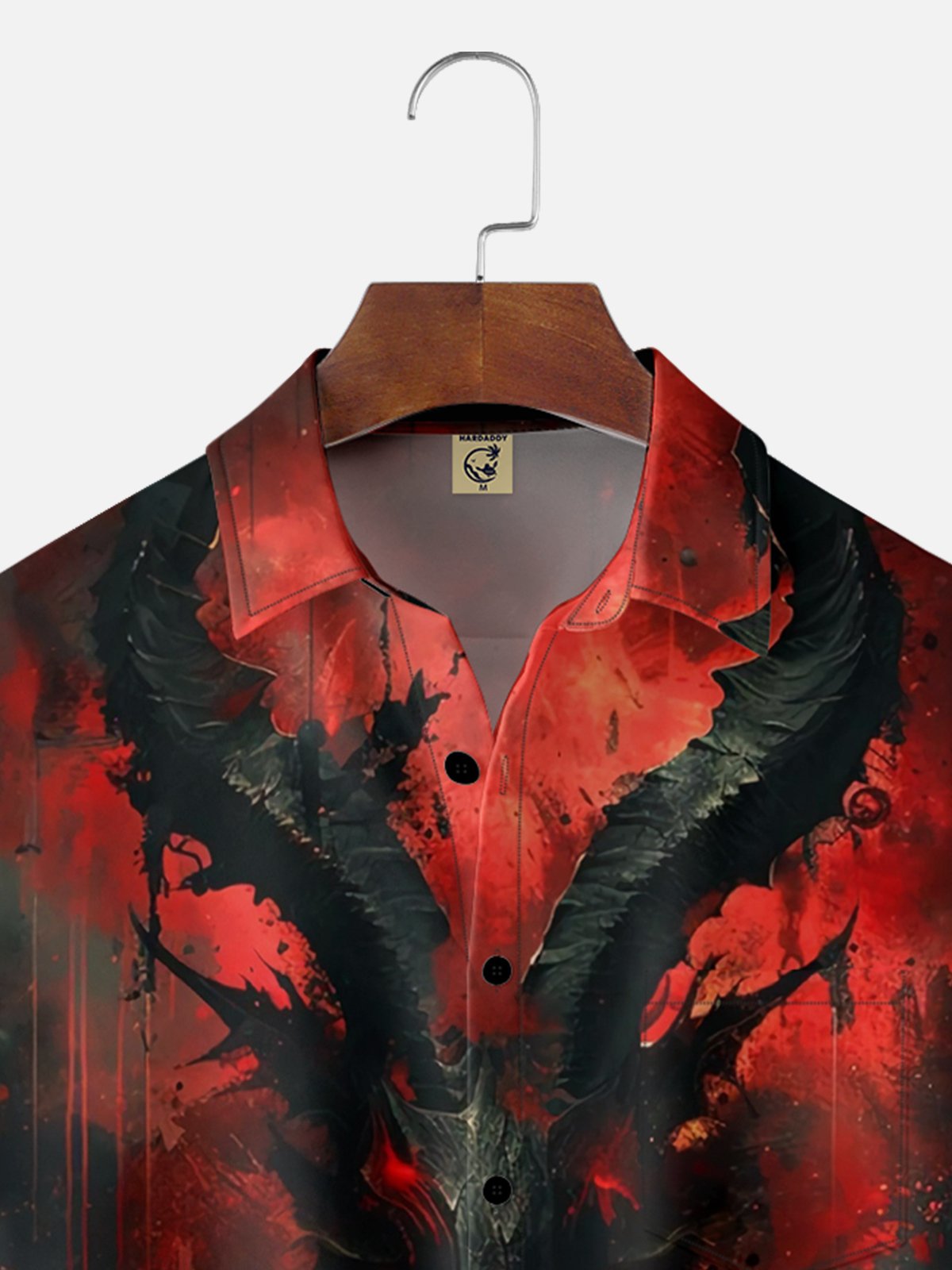 Moisture-wicking Halloween Dragon Painting Chest Pocket Hawaiian Shirt