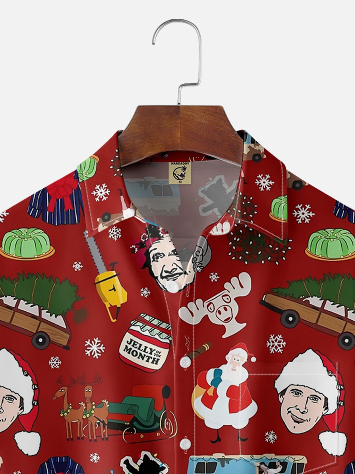 Moisture Wicking Christmas Chest Pocket Hawaiian Shirt