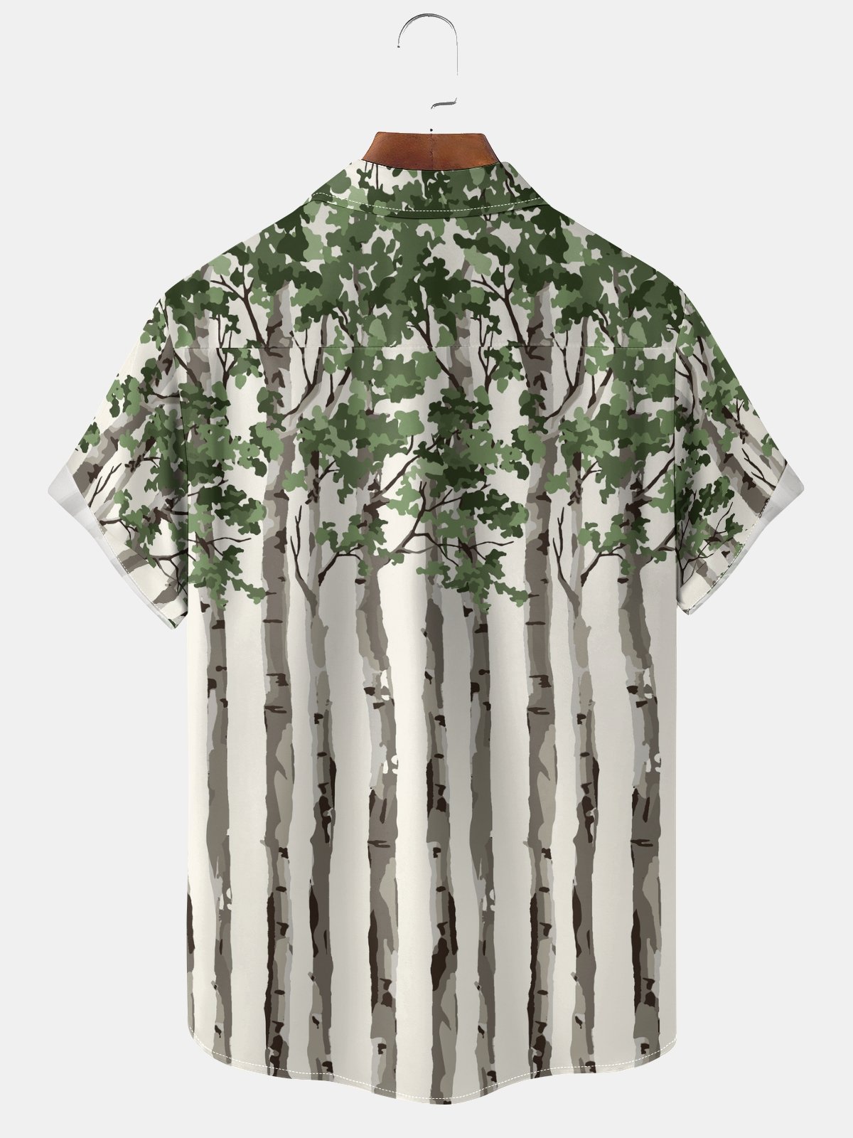 Moisture-wicking Tree Art Abstract Chest Pocket Hawaiian Shirt