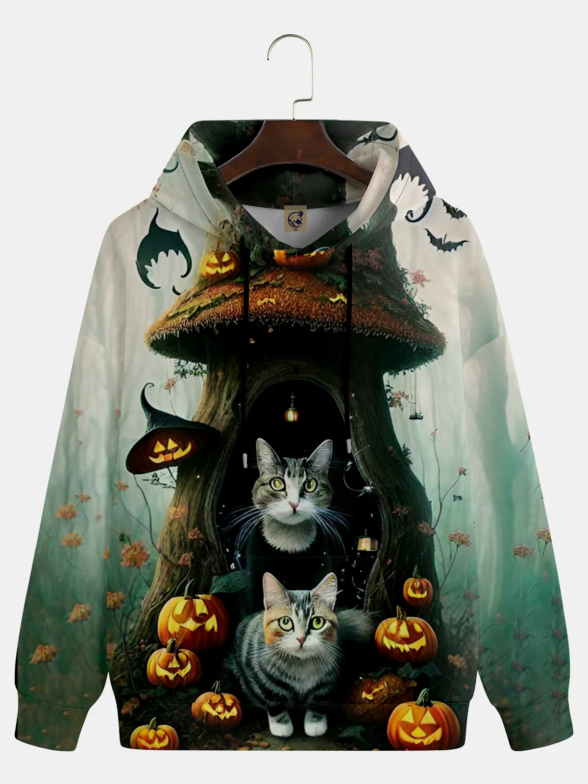 Halloween Pumpkin Cat Hoodie Sweatshirt