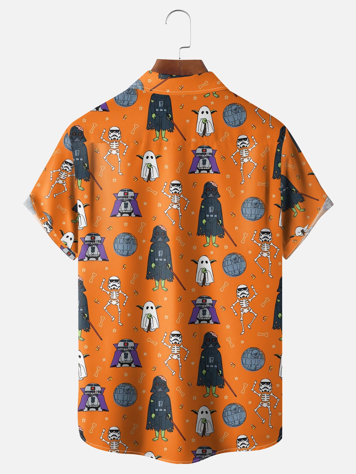 Moisture Wicking Halloween Chest Pocket Hawaiian Shirt