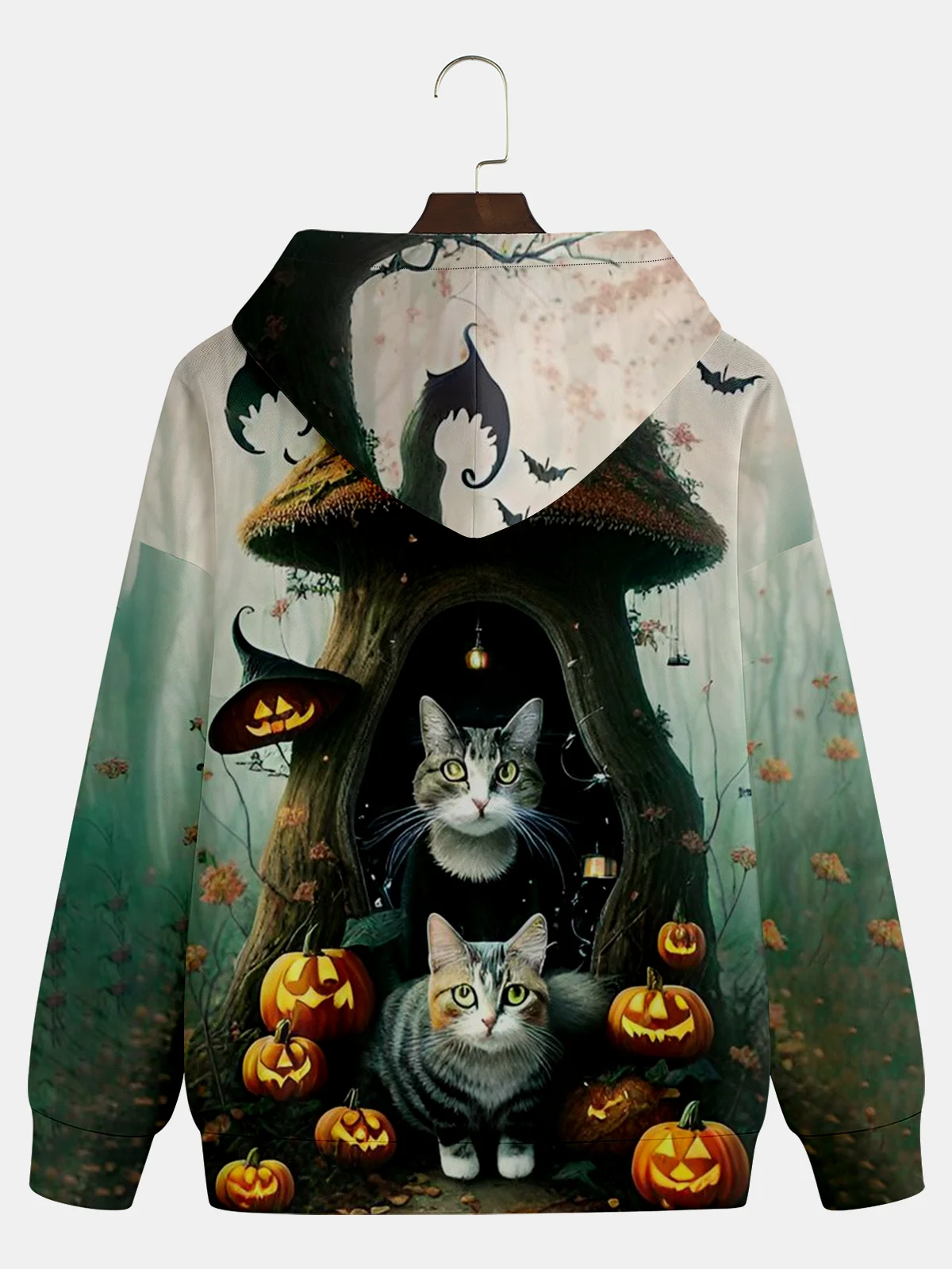 Halloween Pumpkin Cat Hoodie Sweatshirt