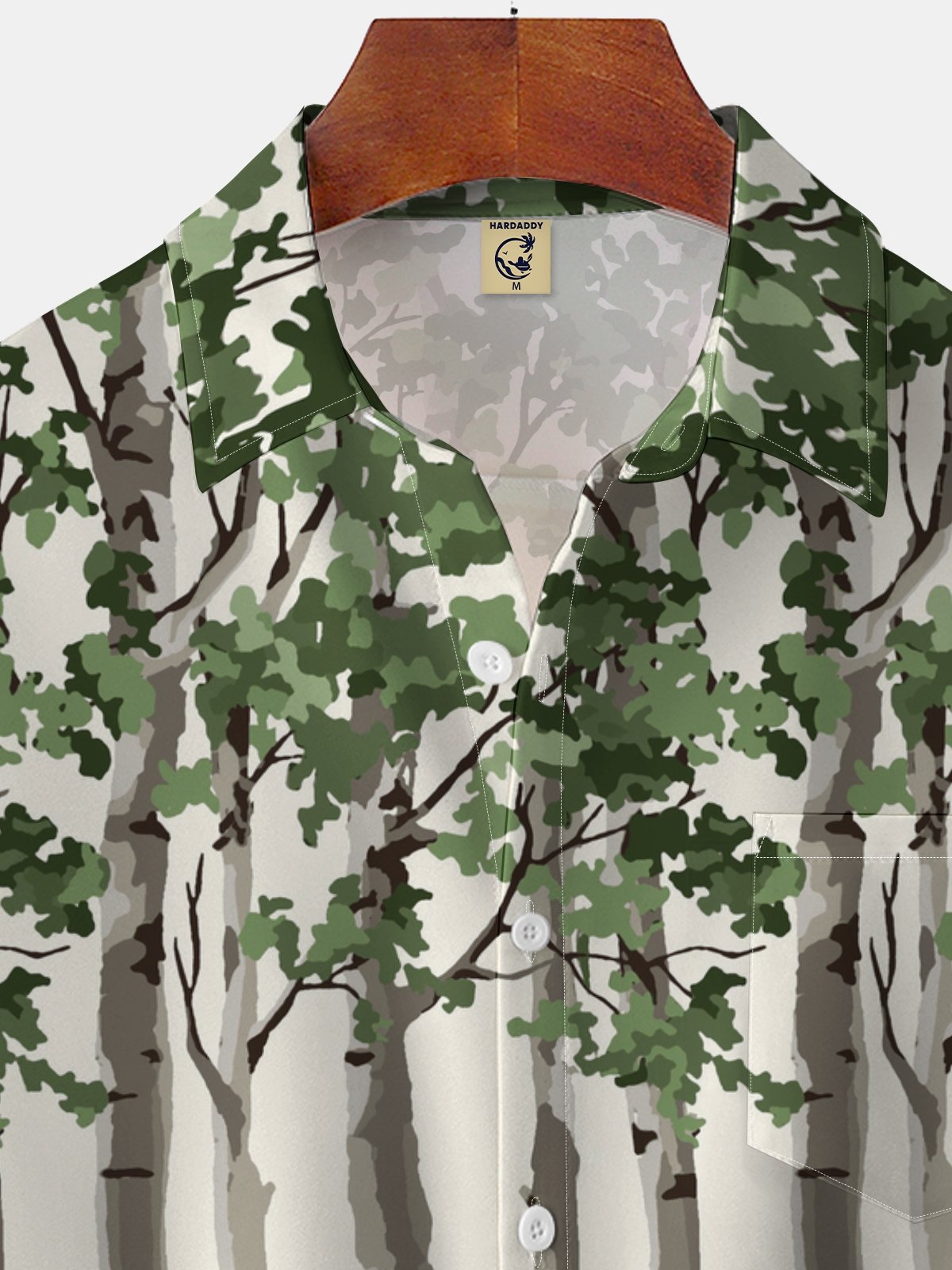 Moisture-wicking Tree Art Abstract Chest Pocket Hawaiian Shirt