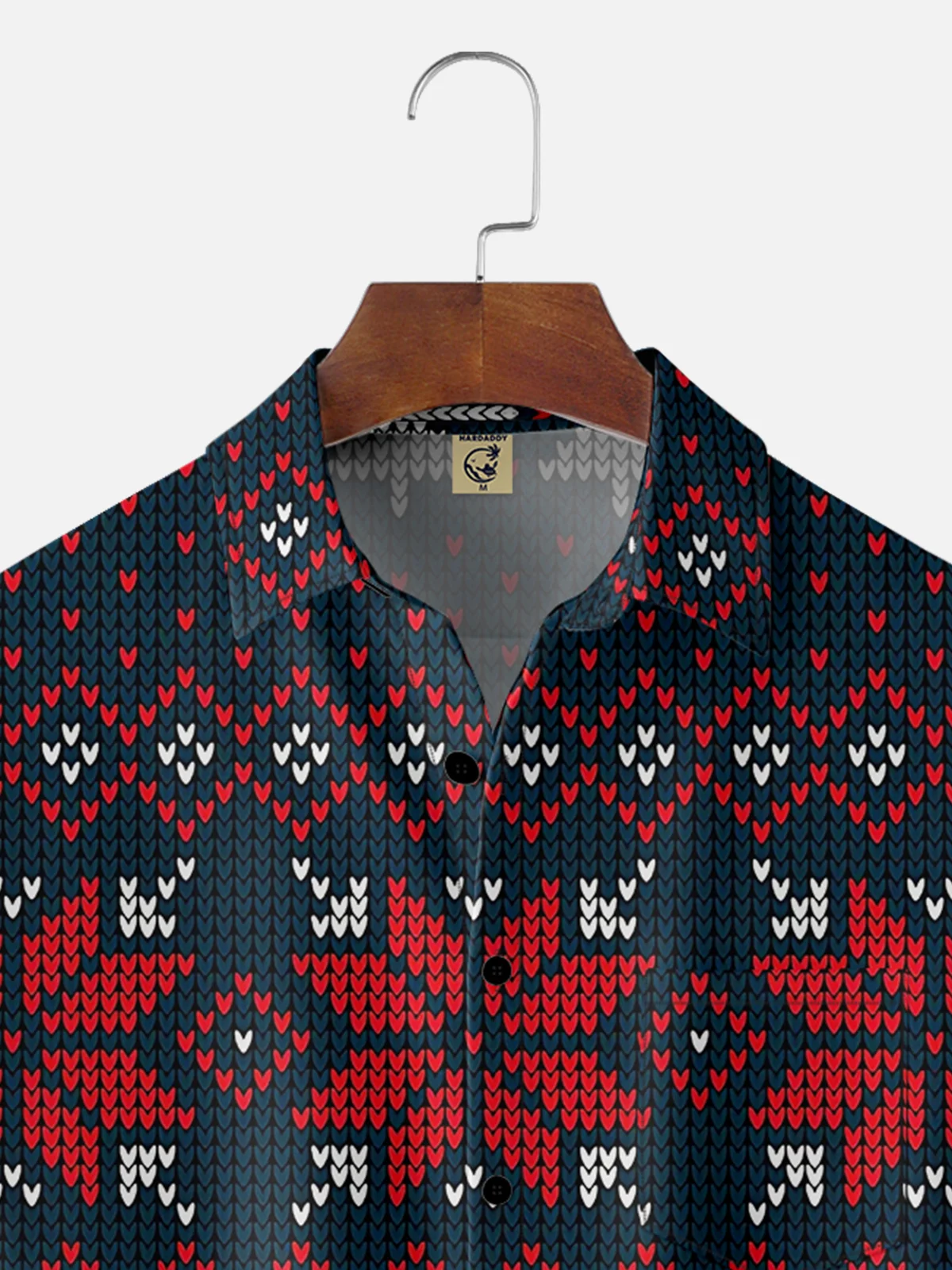 Moisture-wicking Christmas Fair Isle Pattern Chest Pocket Ugly Shirt