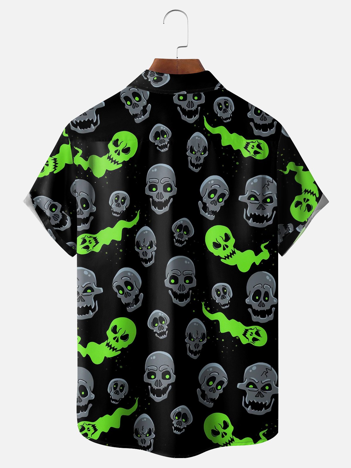 Moisture-wicking Christmas Halloween Santa Ghost Chest Pocket Casual Shirt