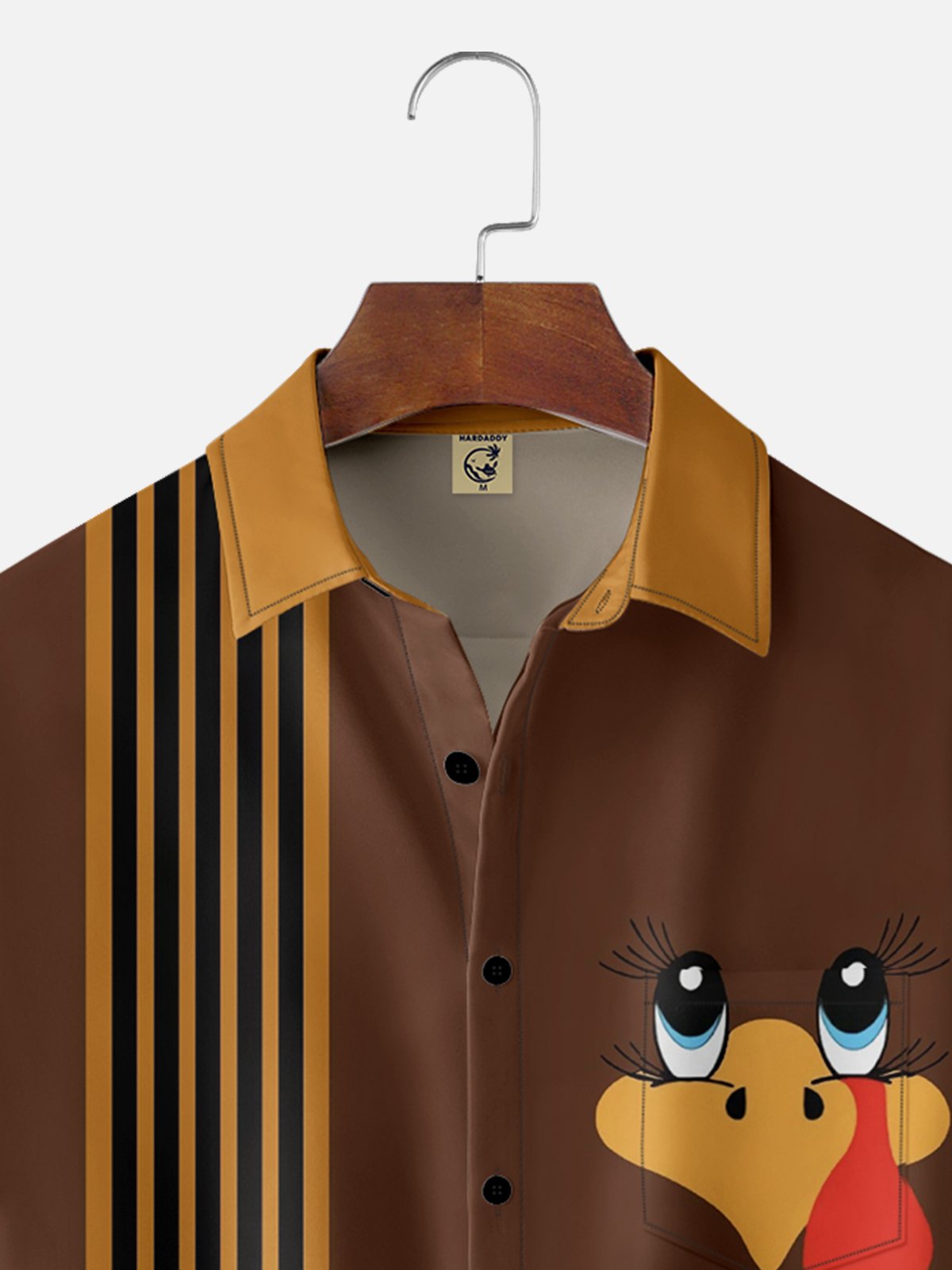 Moisture-wicking Thanksgiving Turkey Gobble Till You Wobble Chest Pocket Bowling Shirt