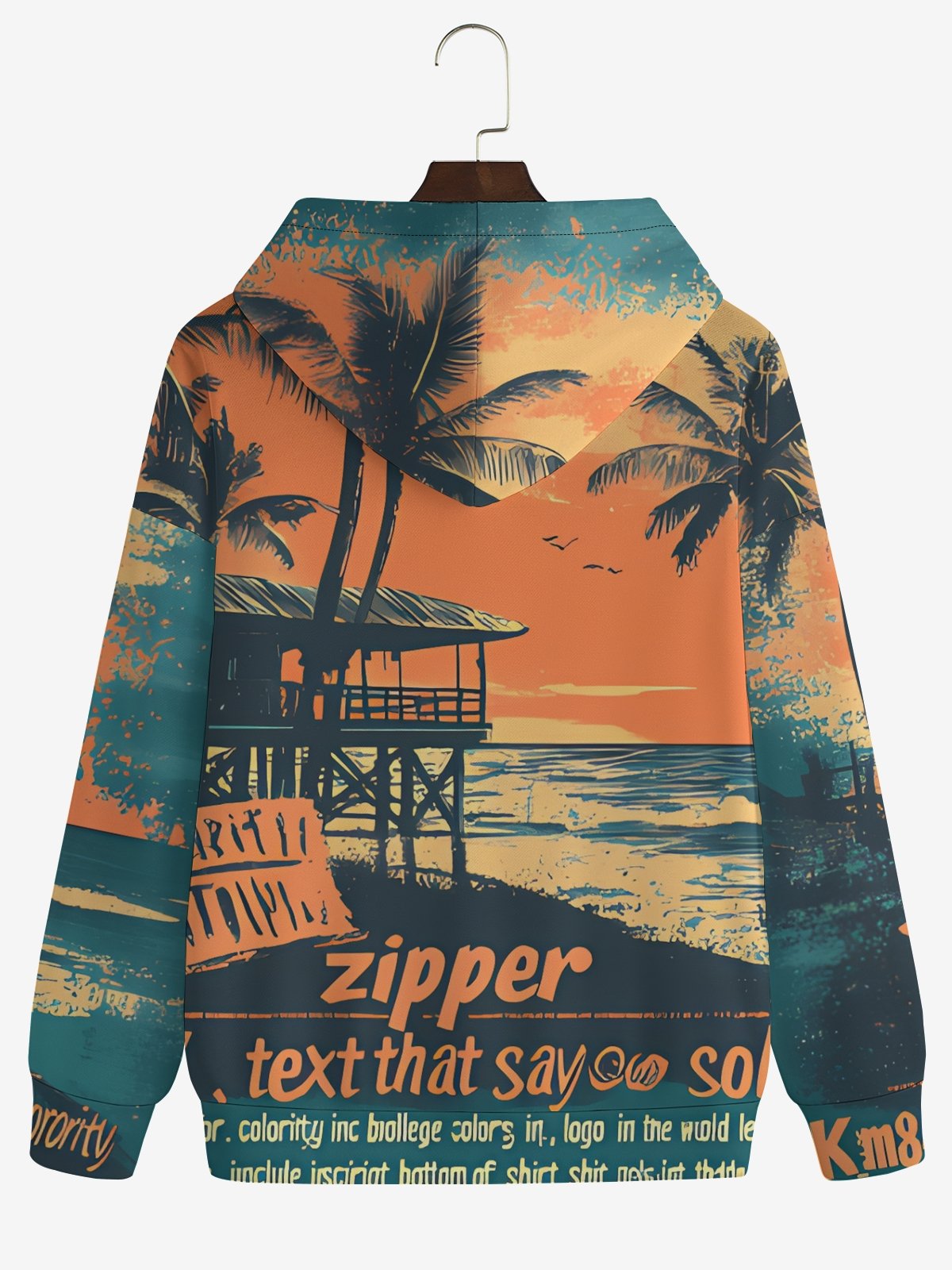 Vintage Beach Art Poster Hoodie Sweatshirt