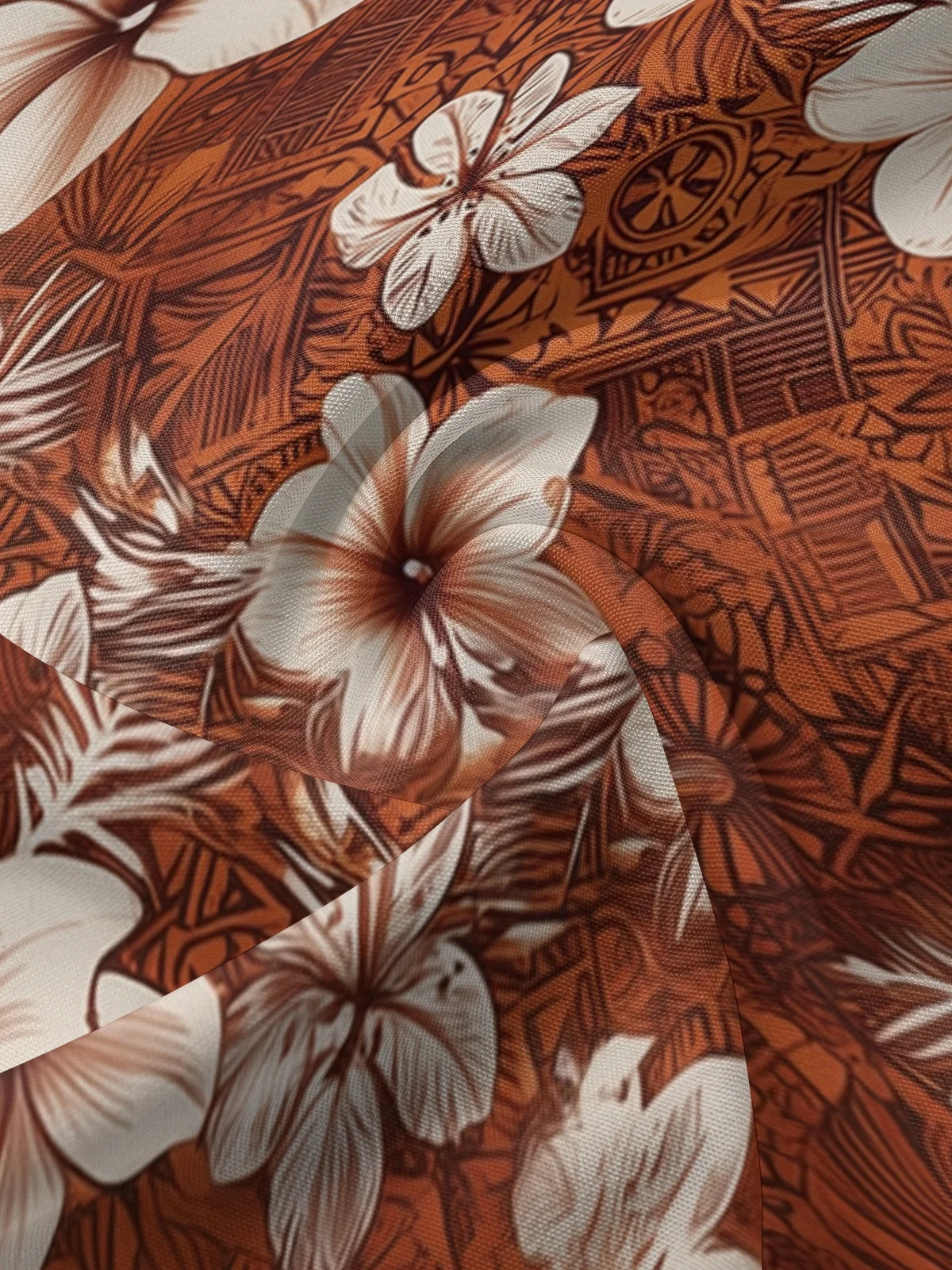 Moisture-wicking Art Floral Print Chest Pocket Hawaiian Shirt