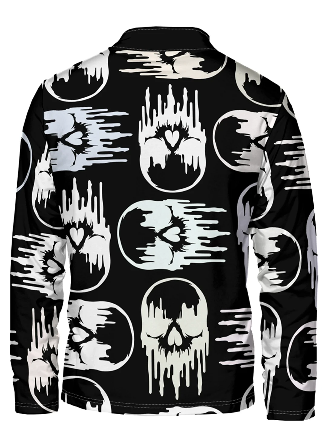 Halloween Abstract Skull Half-zip Pullover Sweatshirt