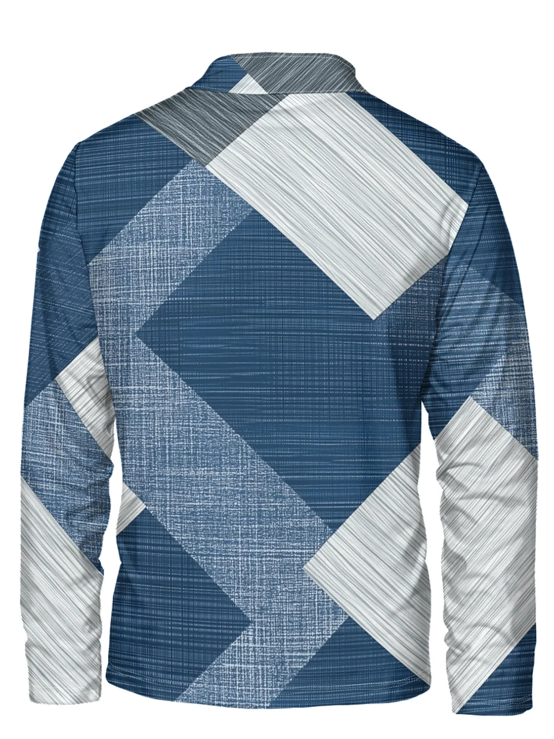 Abstract Textured Half-zip Pullover Sweatshirt