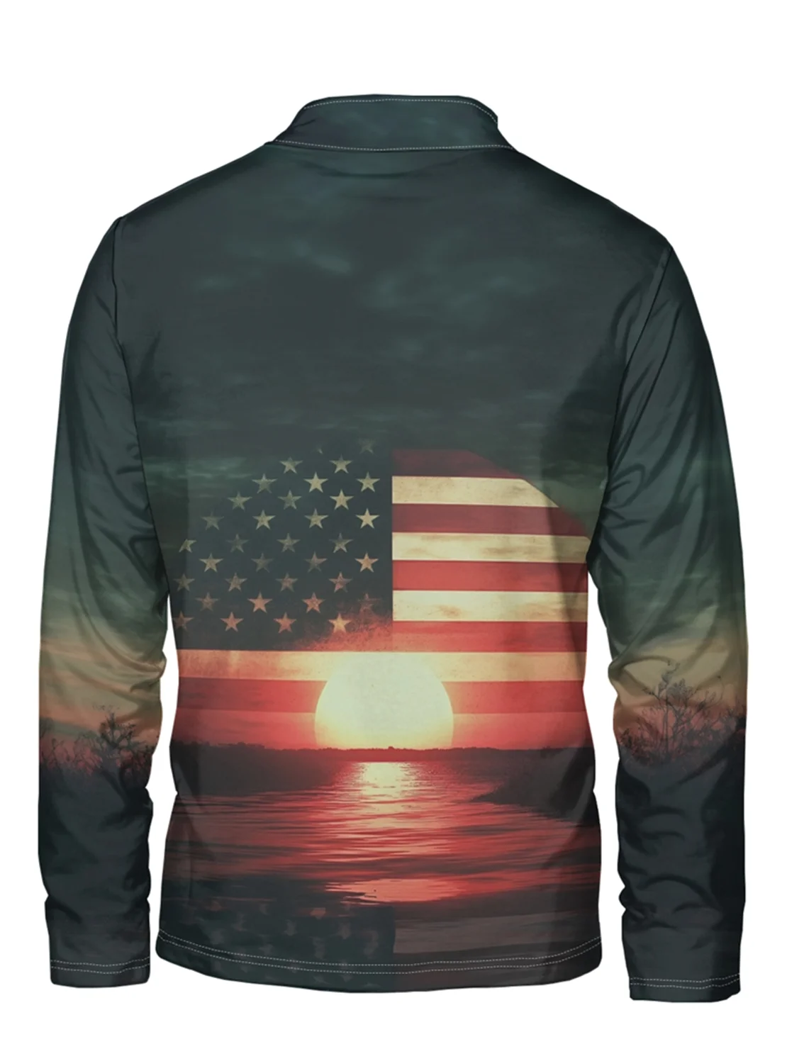 Artistic American Flag Half-zip Pullover Sweatshirt