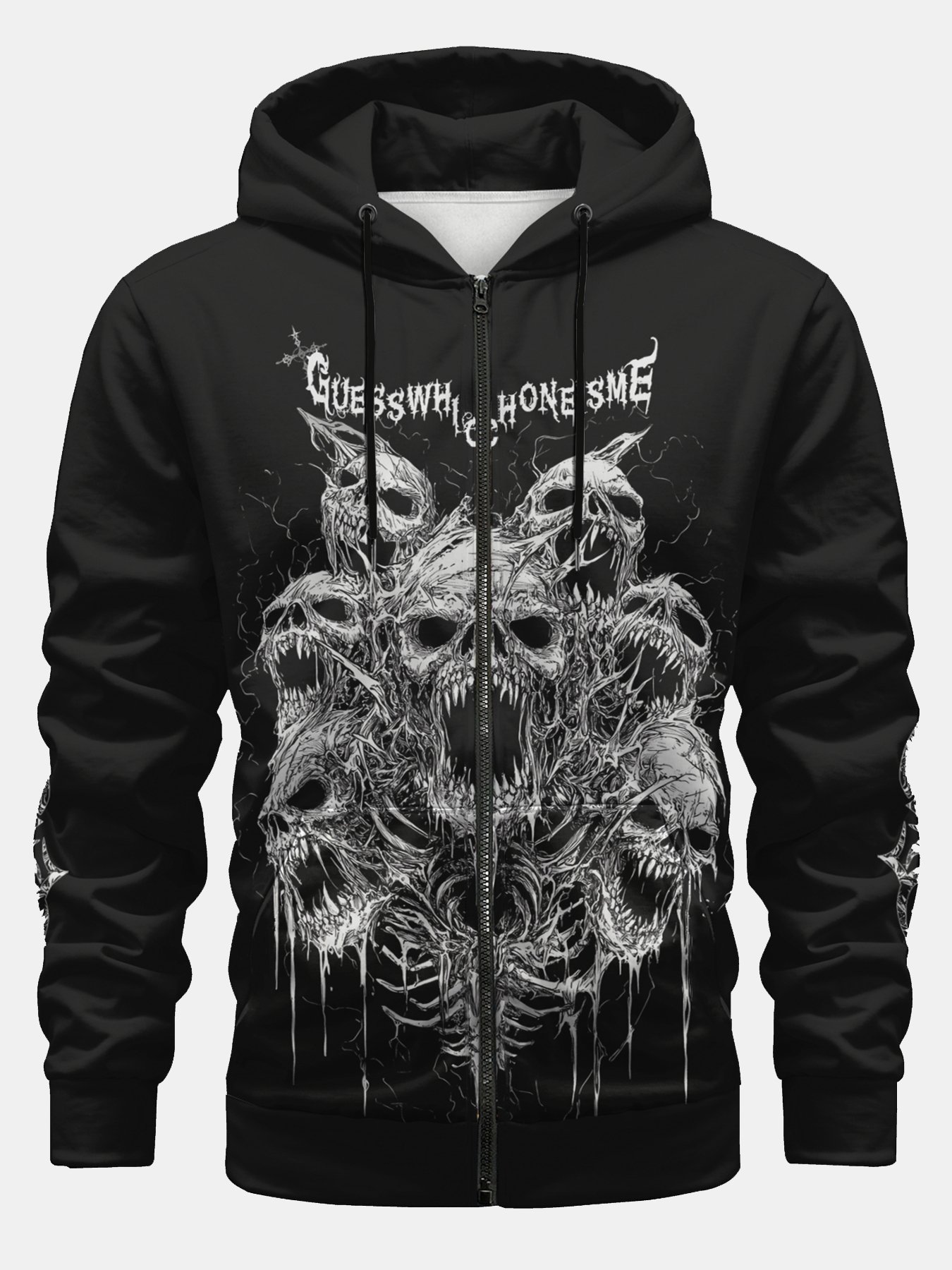 Crazy Skeleton Art Painting Zipper Hoodie Sweatshirt