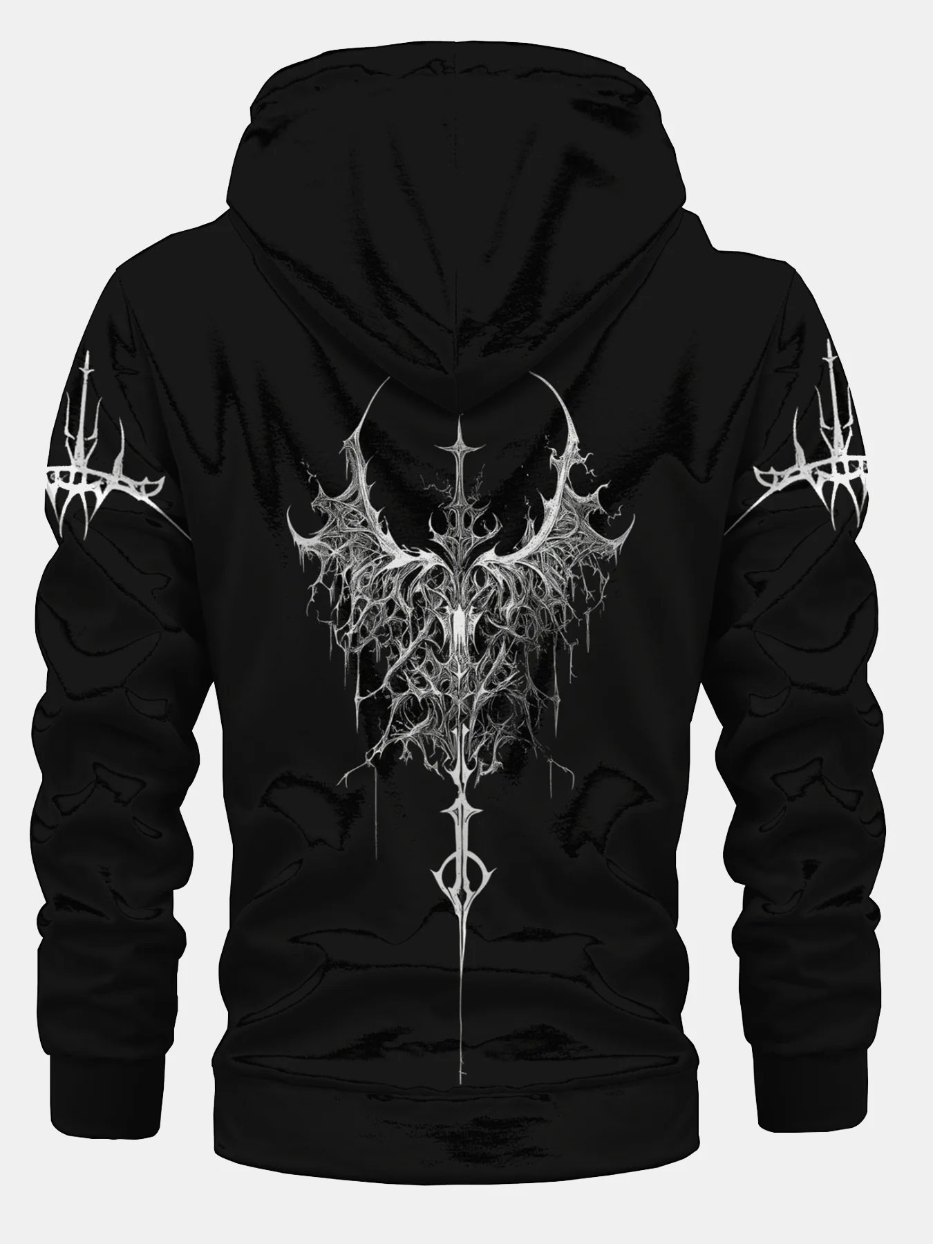 Skeleton Swordsman Illustration Zipper Hoodie Sweatshirt