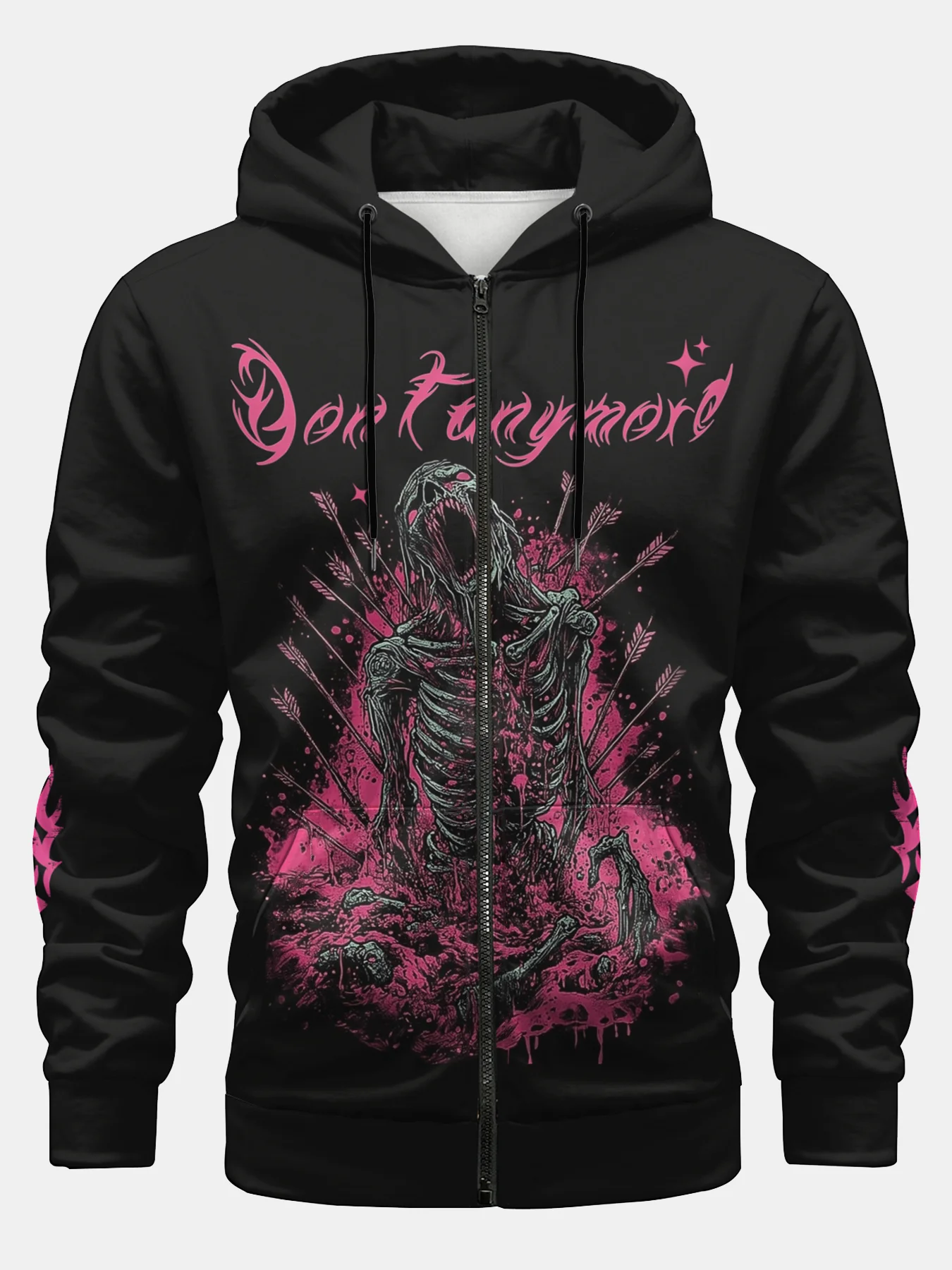 Fallen Skeleton Zipper Hoodie Sweatshirt