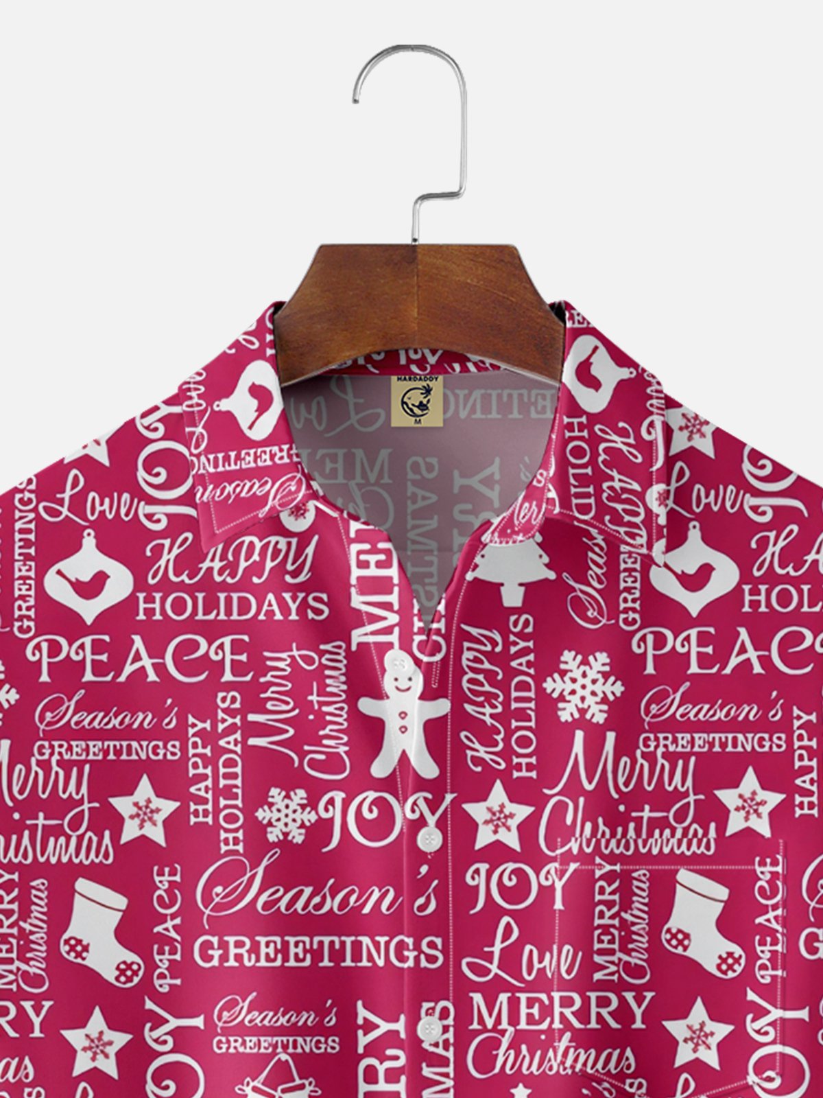 Moisture Wicking Christmas Chest Pocket Hawaiian Shirt