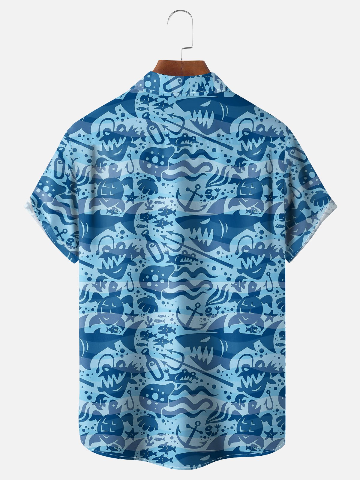 Moisture-wicking Sea Turtle Chest Pocket Hawaiian Shirt