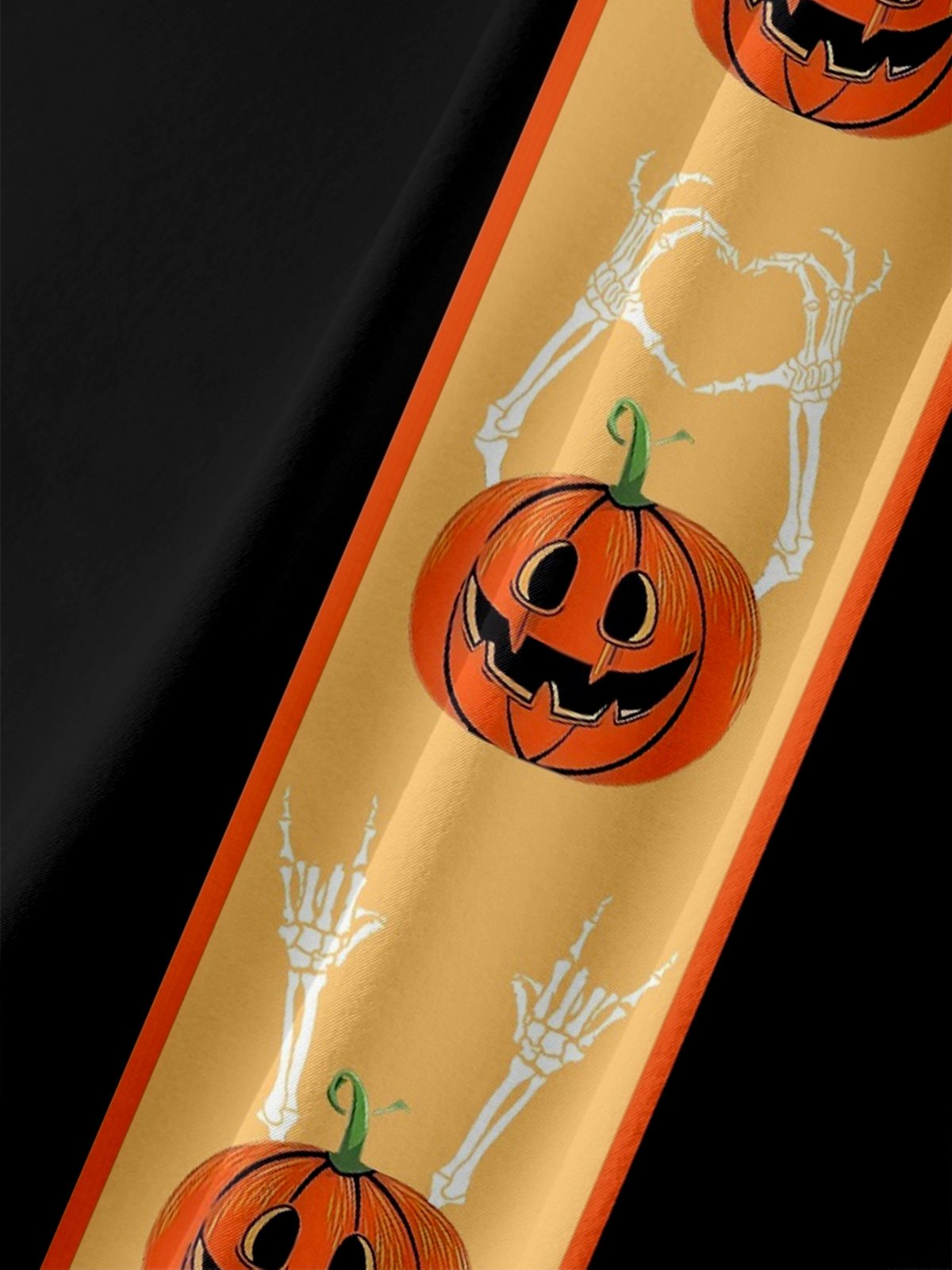 Moisture-wicking Halloween Pumpkin Chest Pocket Casual Shirt