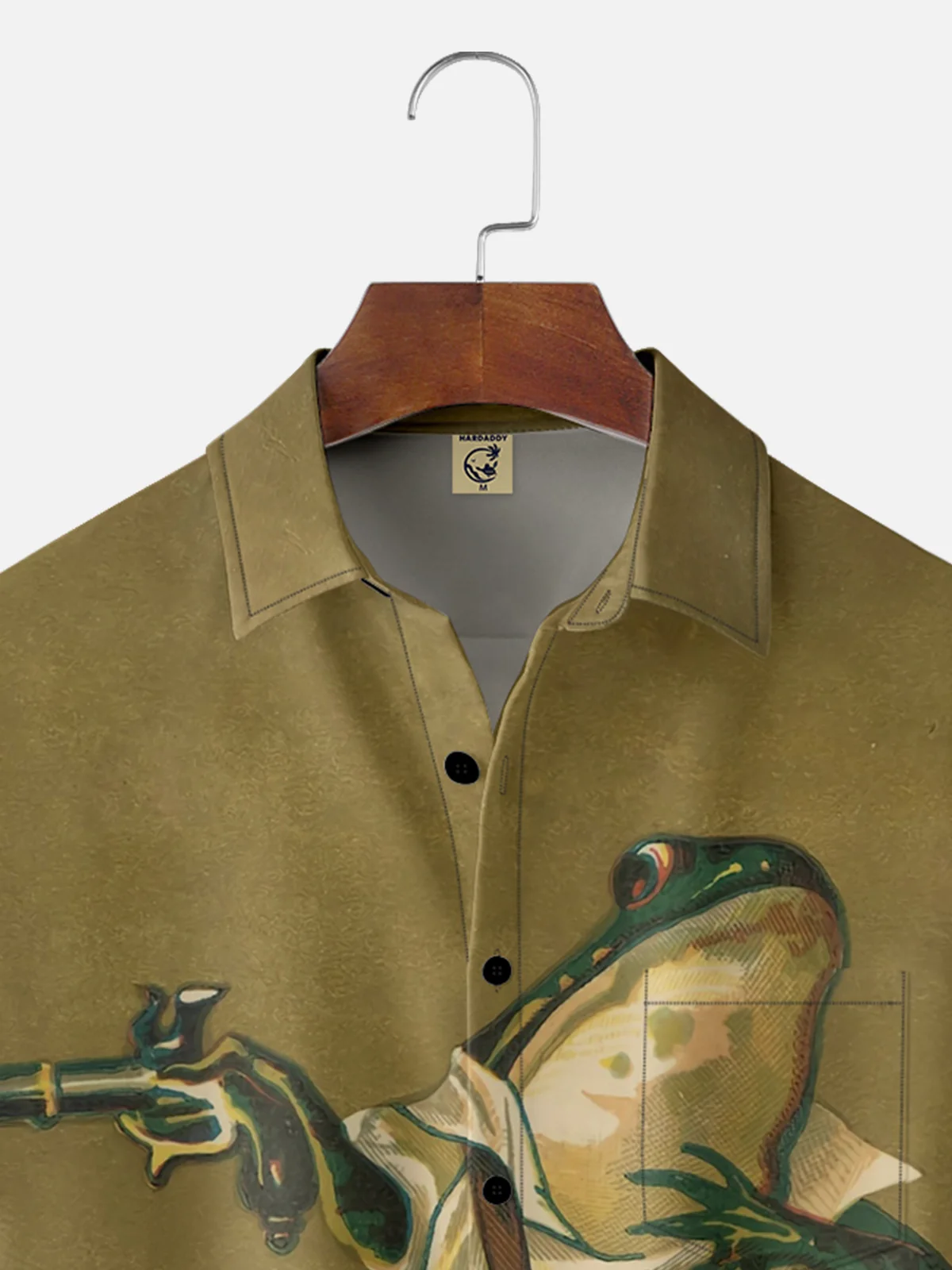 Moisture-wicking Vintage Frog Poster Chest Pocket Hawaiian Shirt