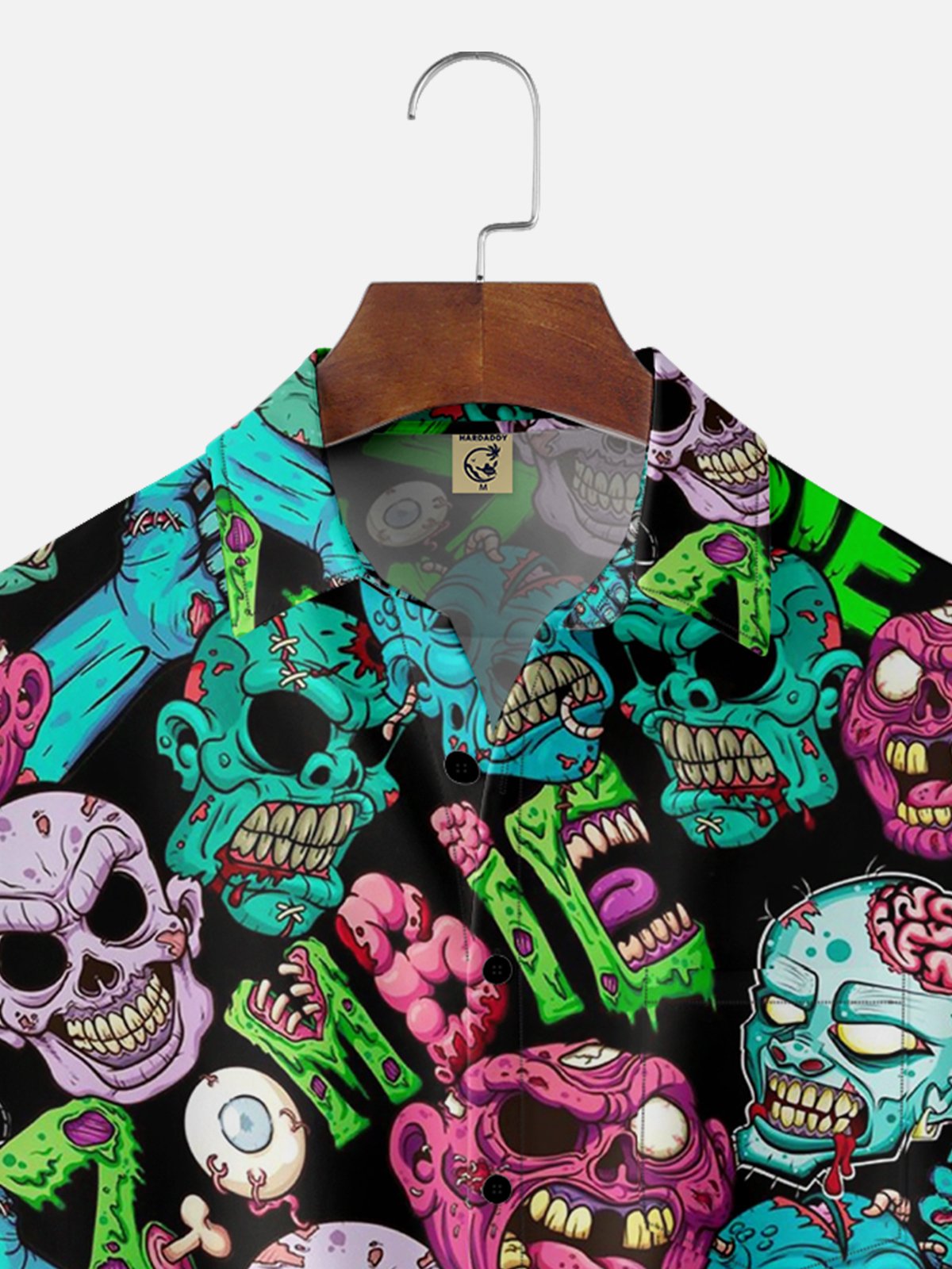 Moisture-wicking Halloween Skull Chest Pocket Casual Shirt