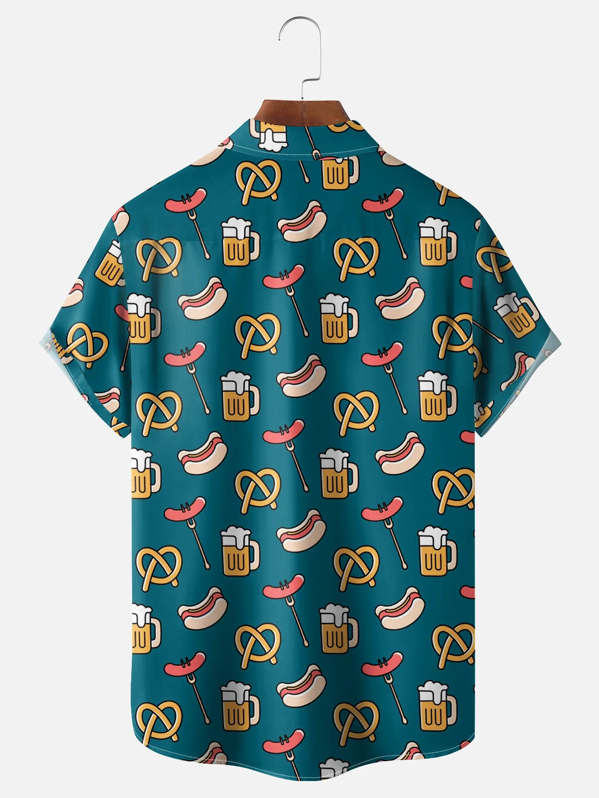 Moisture-wicking Oktoberfest Art Sheep Chest Pocket Bowling Shirt