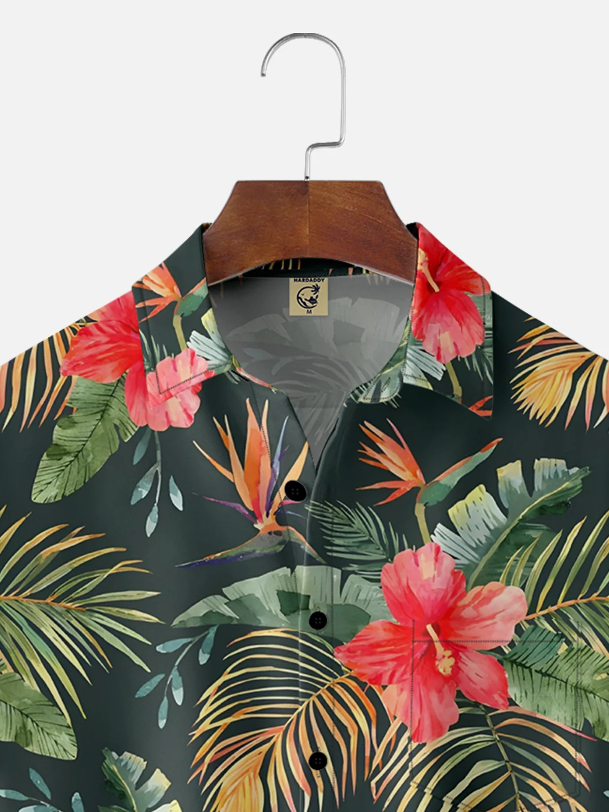 Moisture-wicking Floral Print Chest Pocket Hawaiian Shirt