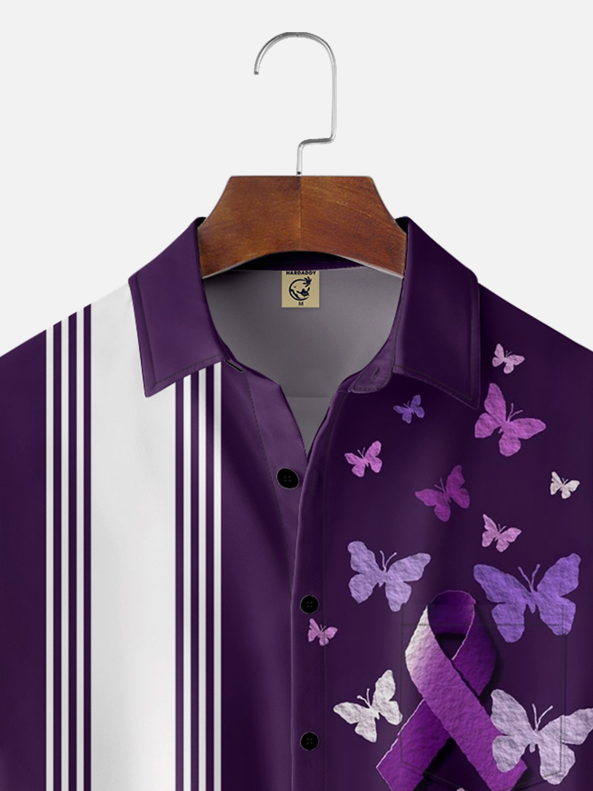 Moisture-wicking Alzheimer's Day Chest Pocket Bowling Shirt
