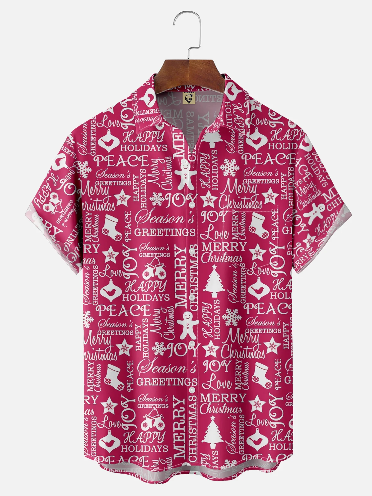 Moisture Wicking Christmas Chest Pocket Hawaiian Shirt