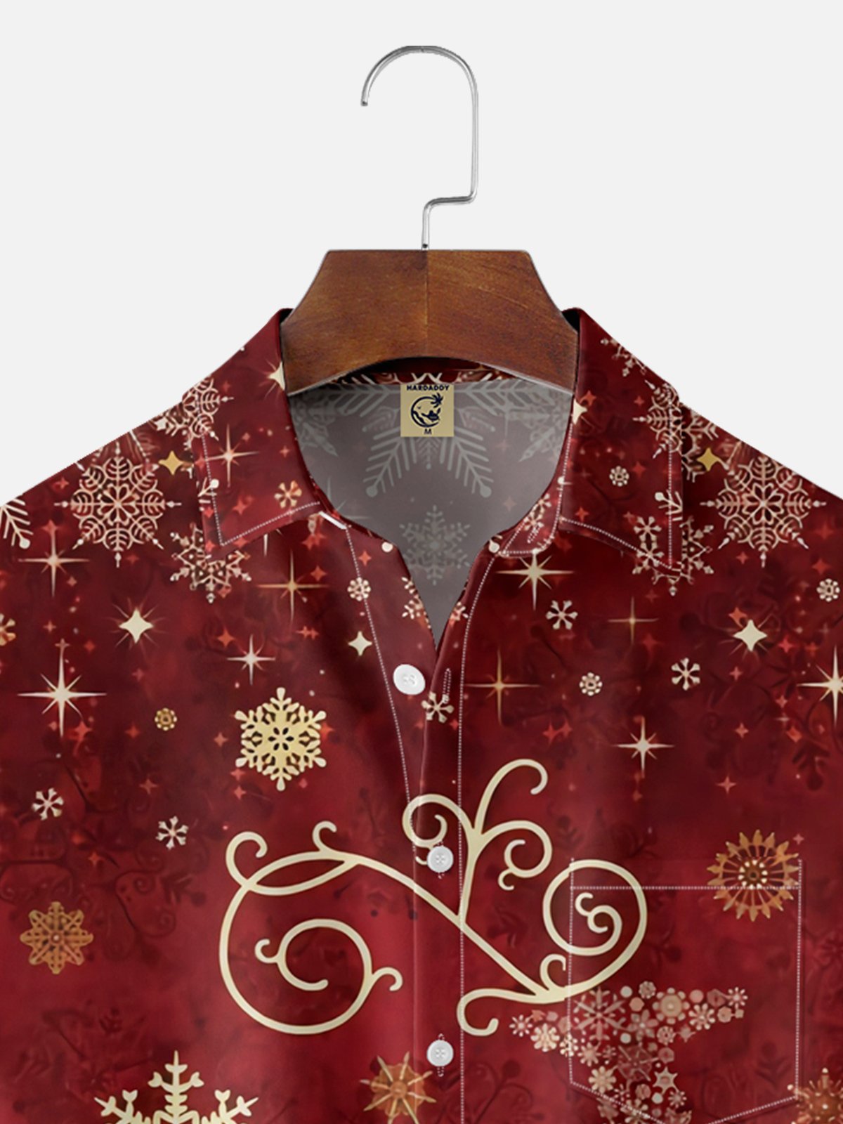 Moisture Wicking Christmas Chest Pocket Hawaiian Shirt