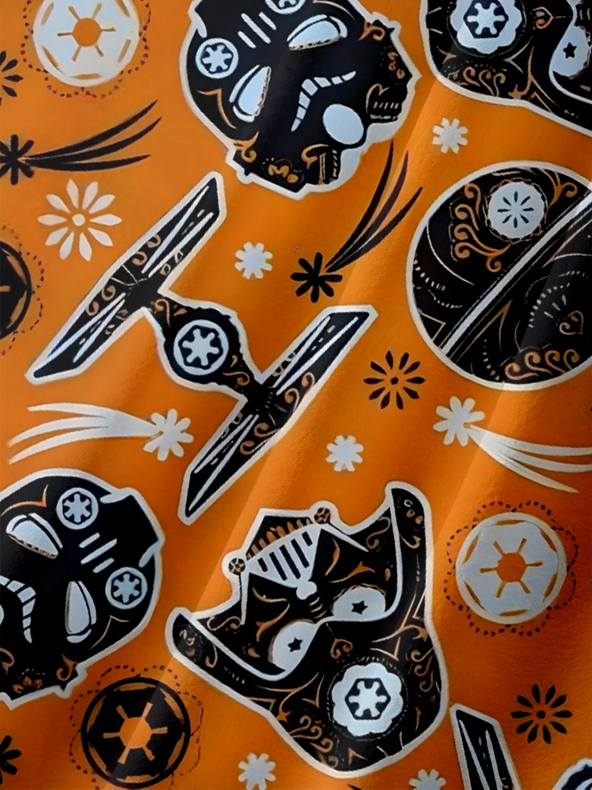 Moisture-wicking Halloween Skull Chest Pocket Casual Shirt