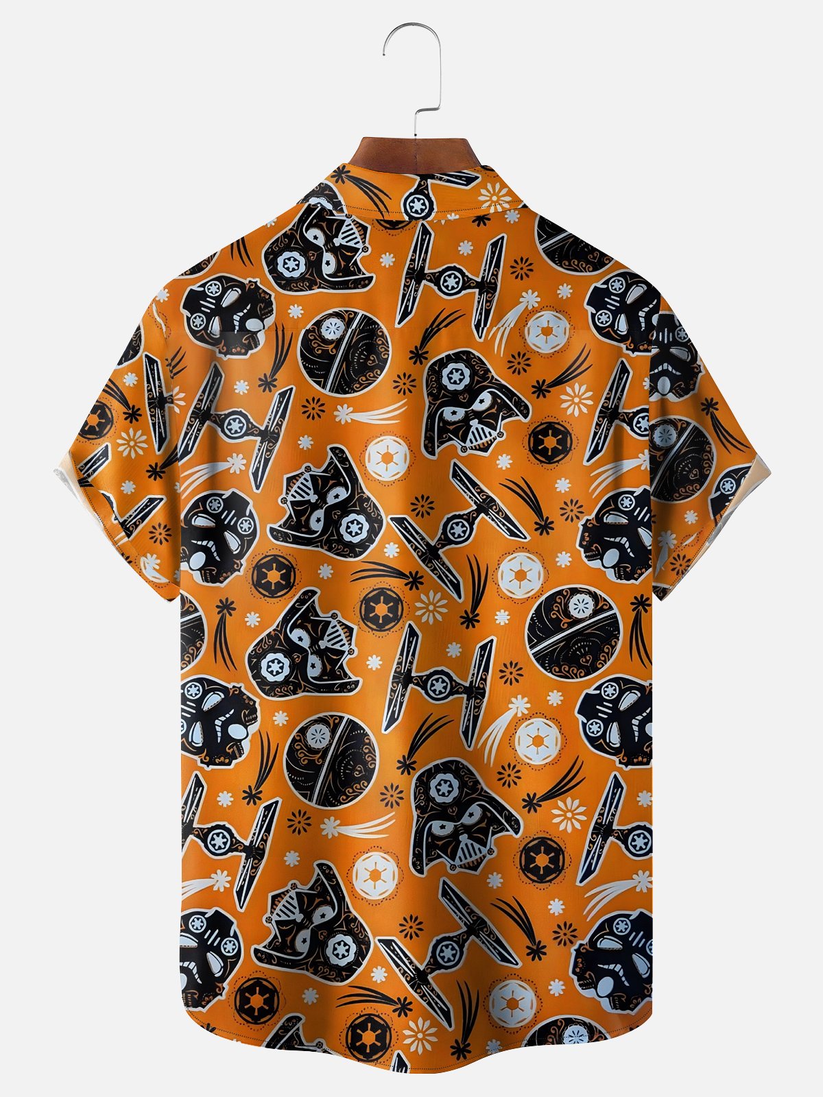 Moisture-wicking Halloween Skull Chest Pocket Casual Shirt