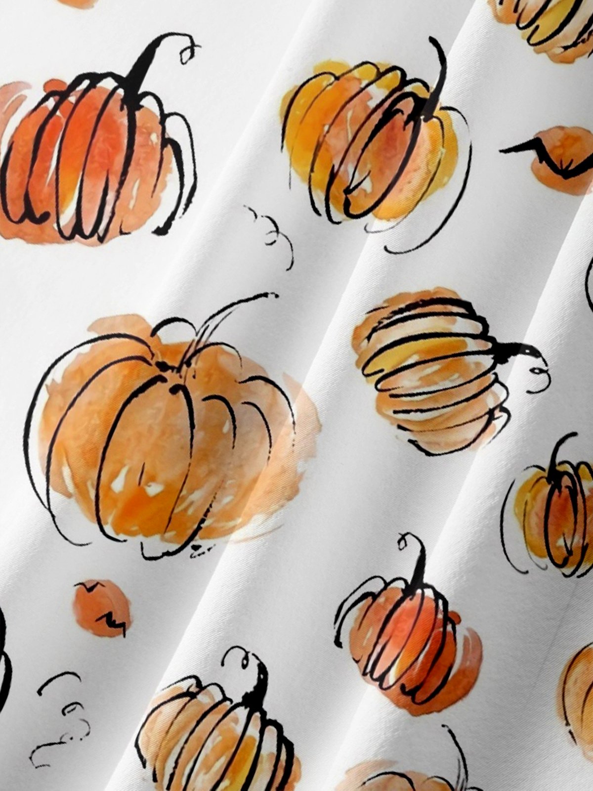 Moisture-wicking Thanksgiving Pumpkin Chest Pocket Hawaiian Shirt