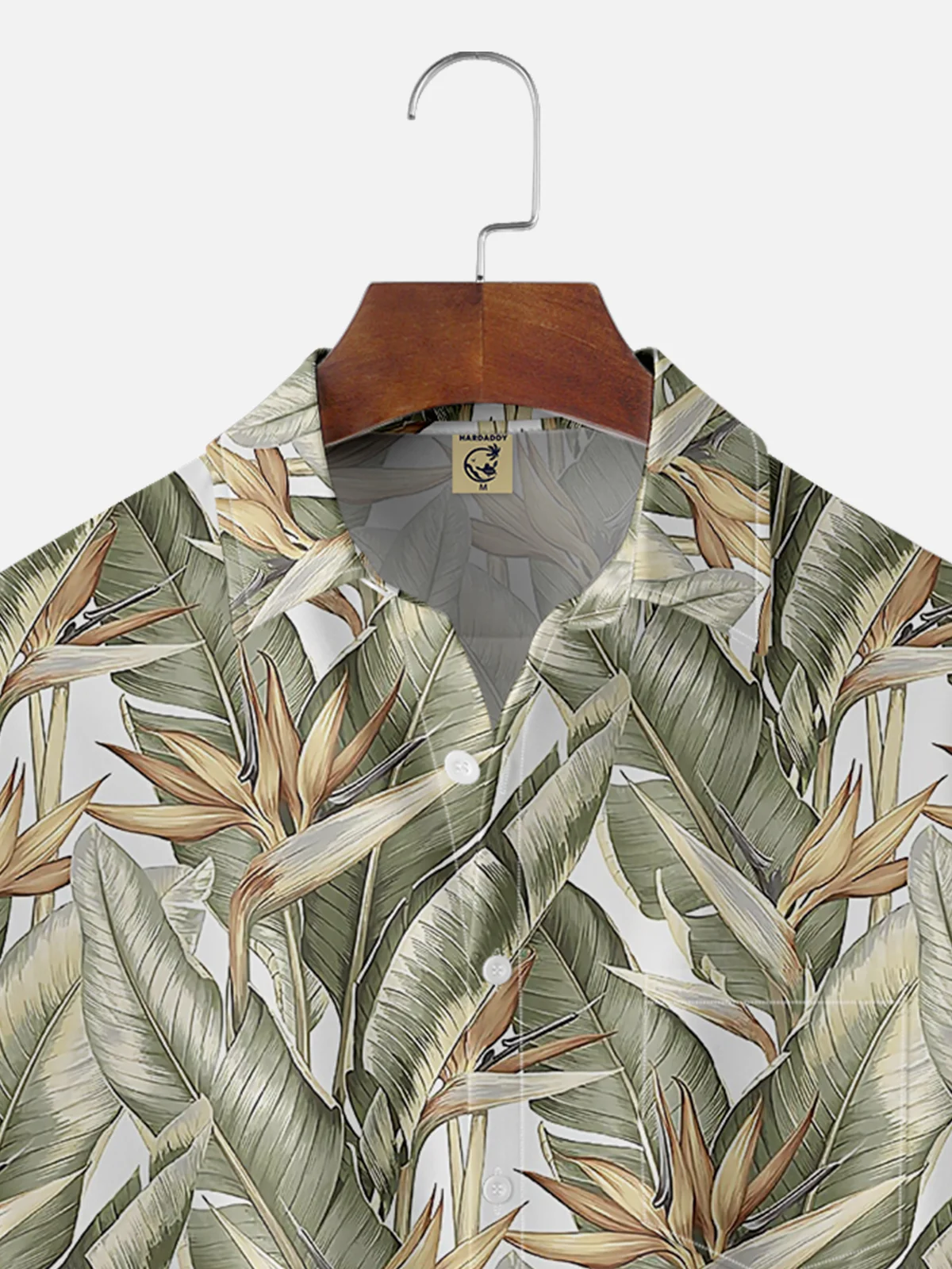 Tropical Plants Chest Pocket Short Sleeve Aloha Shirt