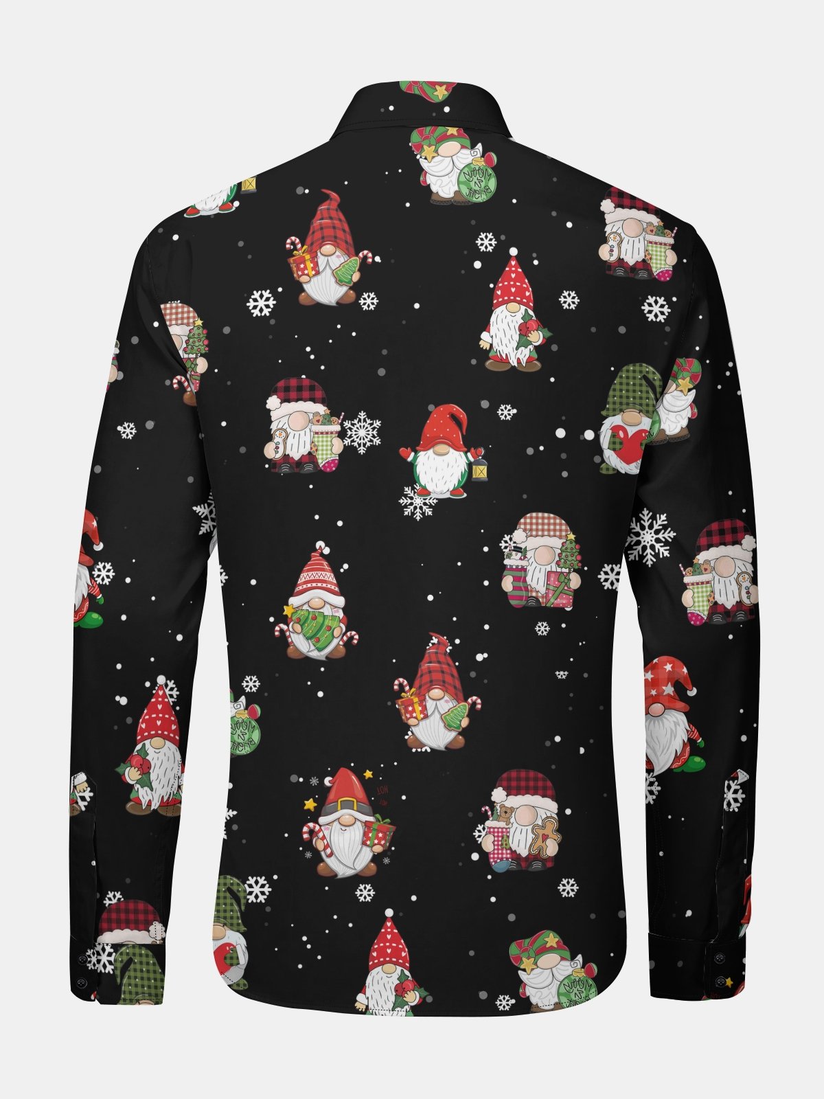 Christmas Santa Gnomes Regular Fit Long Sleeve Holiday Shirt