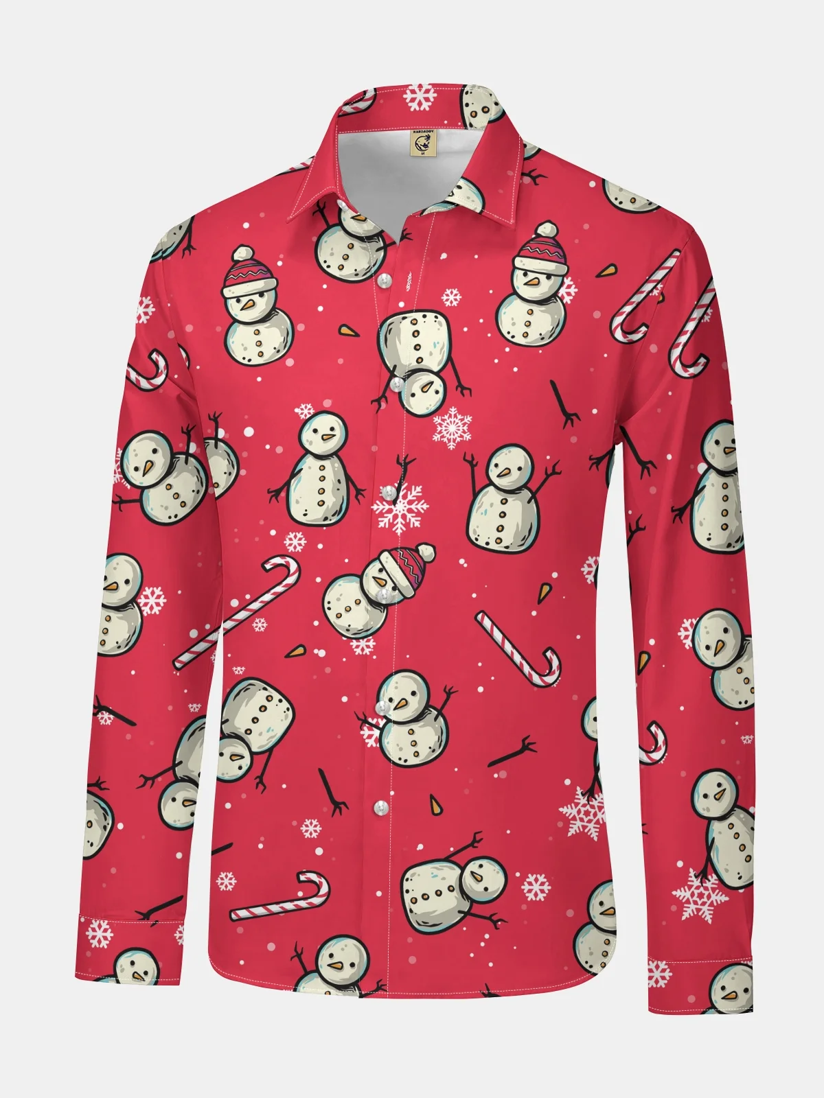 Christmas Snowman Regular Fit Long Sleeve Holiday Dress Shirt