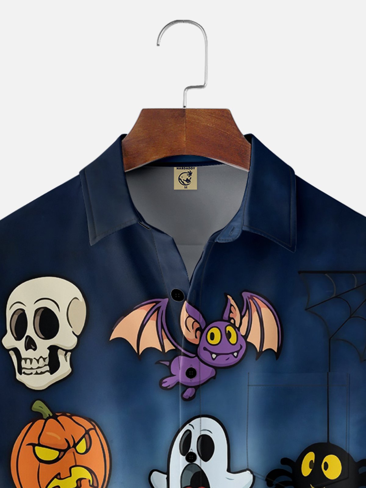 Moisture-wicking Halloween Ghost Chest Pocket Casual Shirt